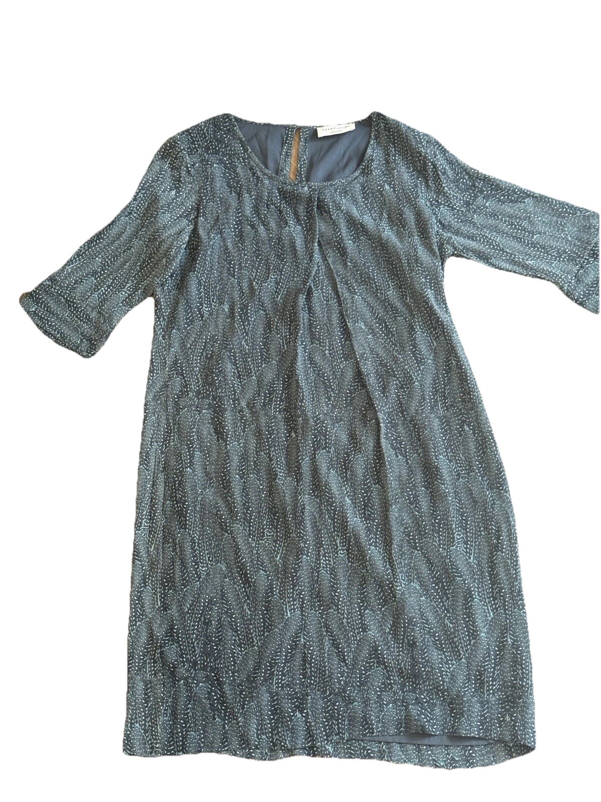 Rosemunde Copenhagen M NWOT Dress—lined Viscose Dark Abstract Feather Pattern