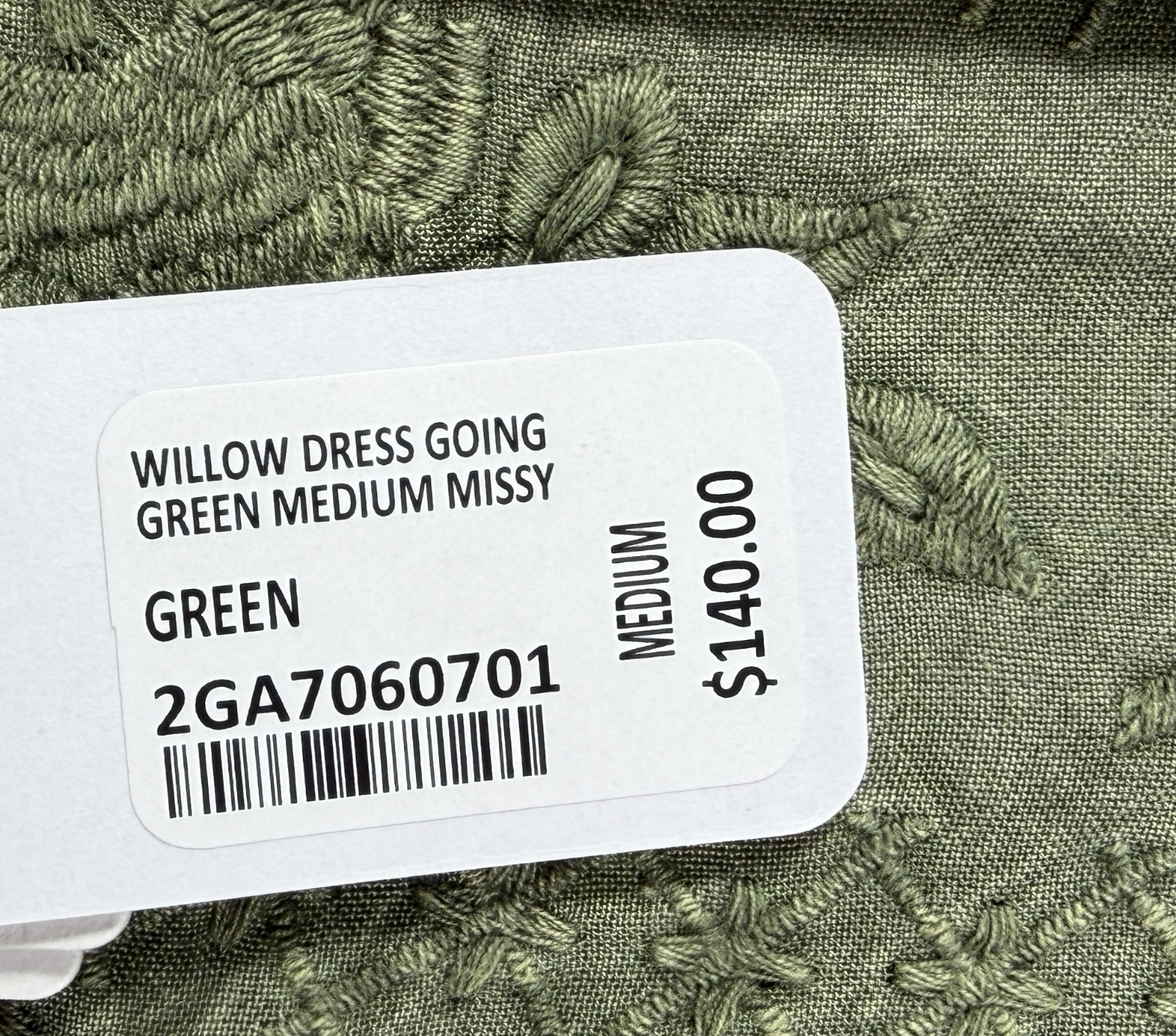 Soft Surroundings Willow Dress Going Green M Embroidered Boho NWT Retail $140