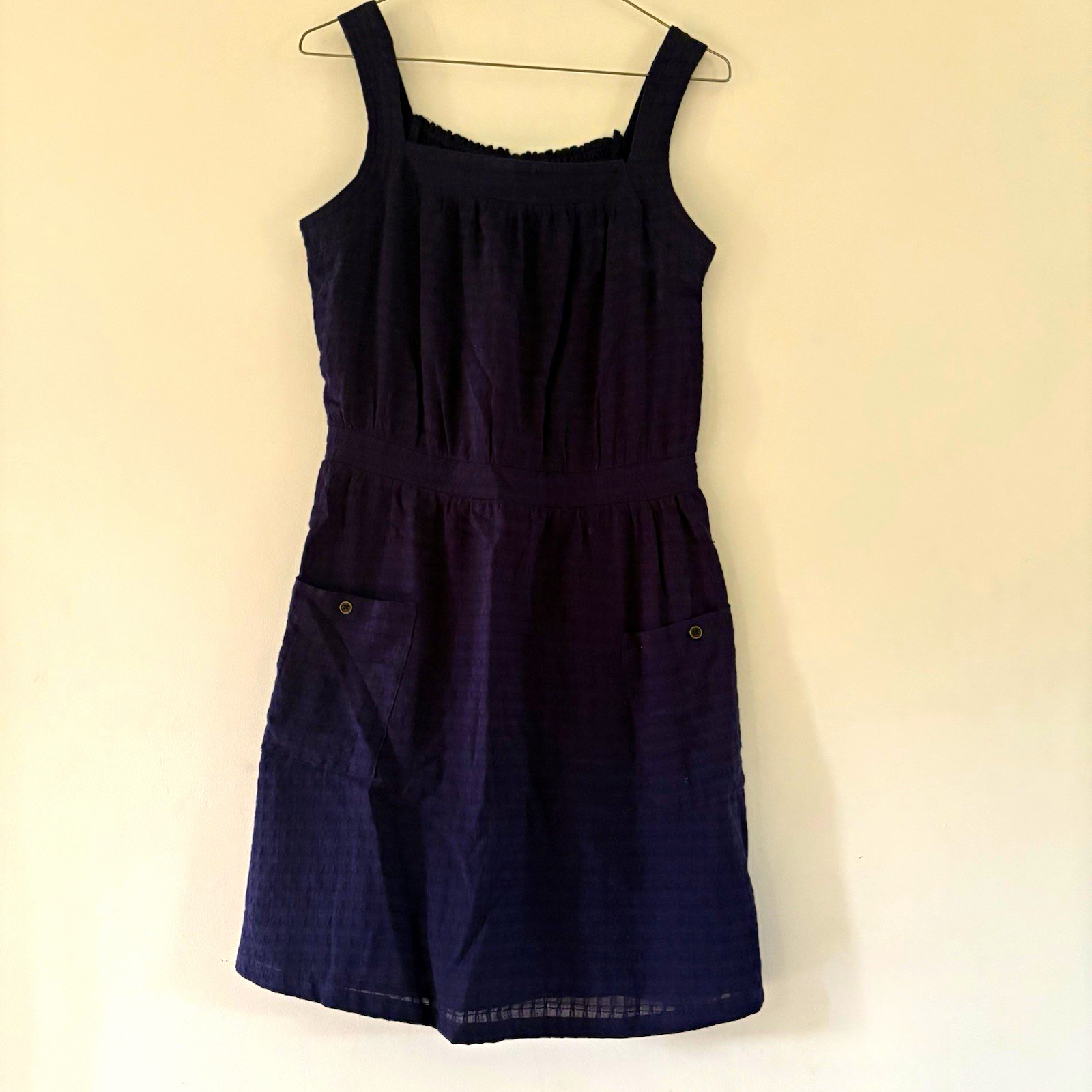 Universal Thread Women’s Blue Solid 100% Cotton Square Neck Lined dress S