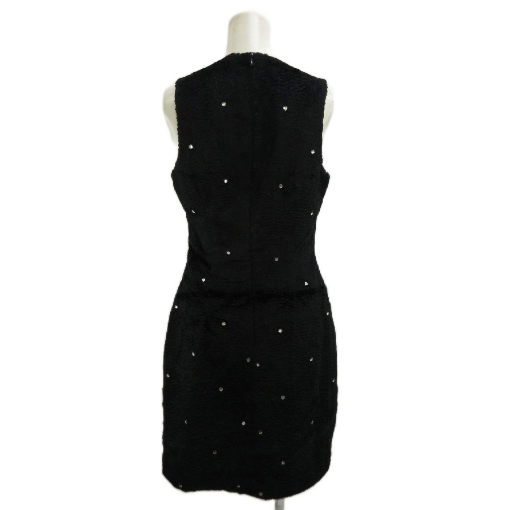 VERSUS Black Sleeveless Knee-Length Dress M 60%Viscose 40%Cotton Excellent Cond