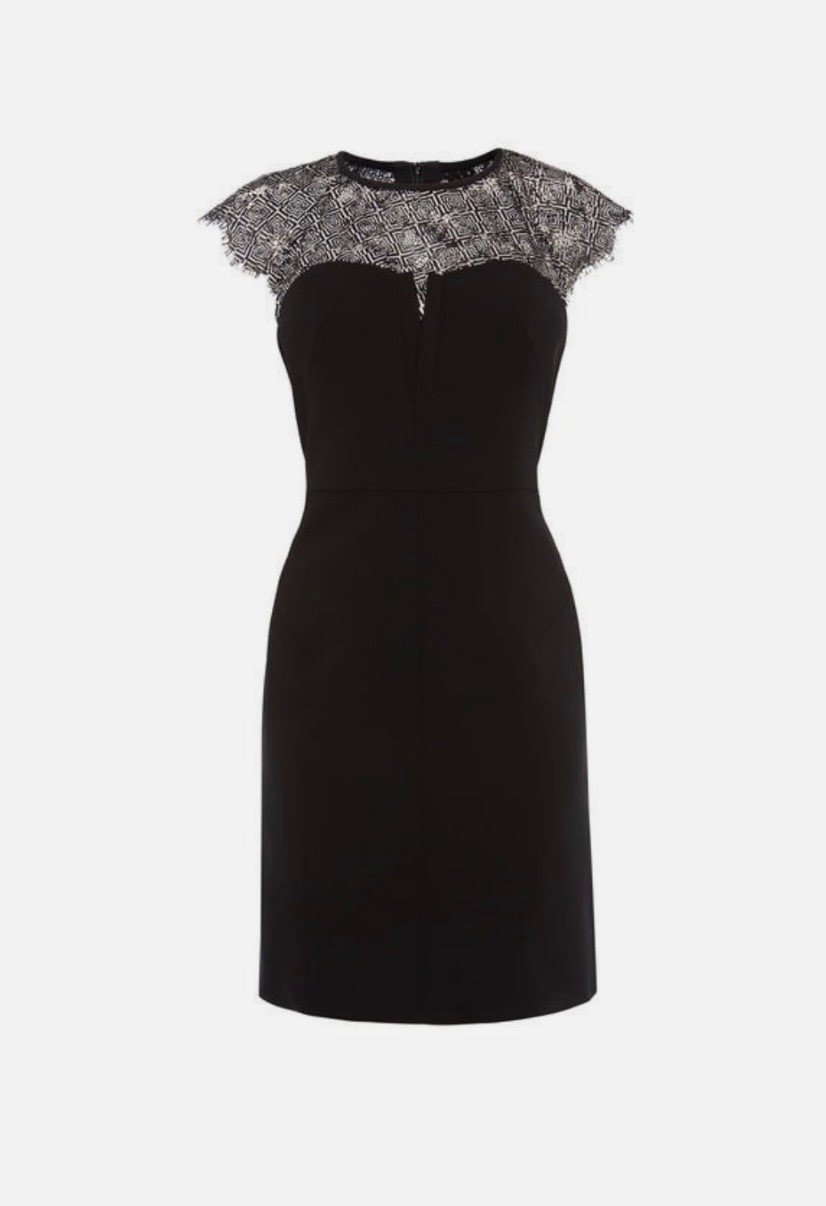 Karen Millen Black and Silver Party Cocktail Ladies Dress £199