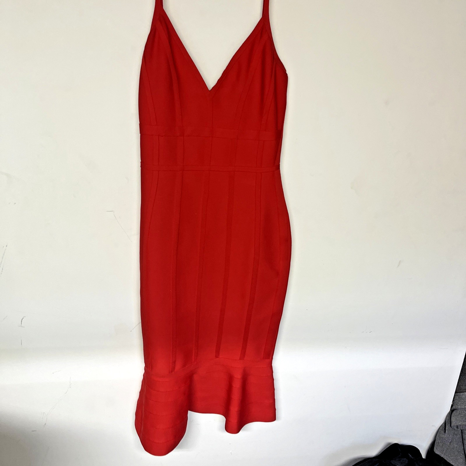 Scarlett Red Bodycon Strappy Sleeveless Midi Dress Womens Small Date Night