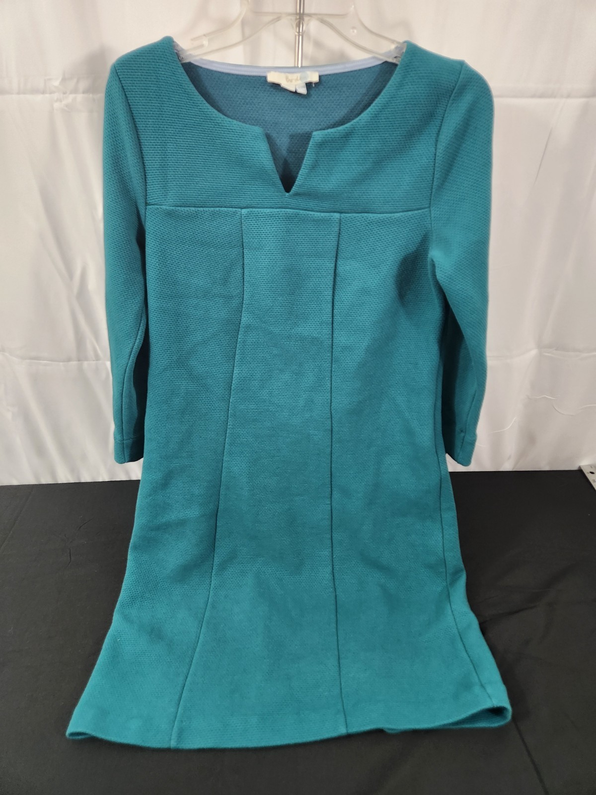 Womens Boden Notch Neck Jersey Midi Dress in a teal cotton blend ponte Size 8