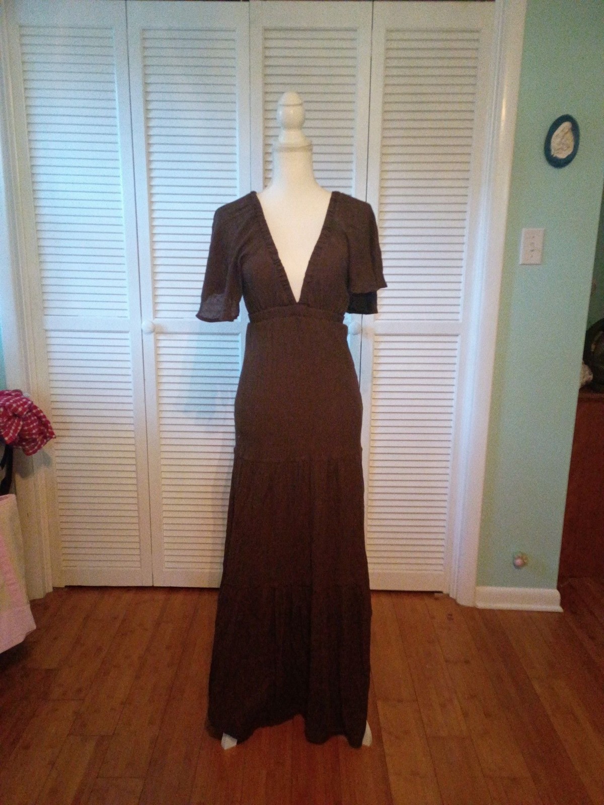 Hudson Gray Brown Maxi Dress Size S