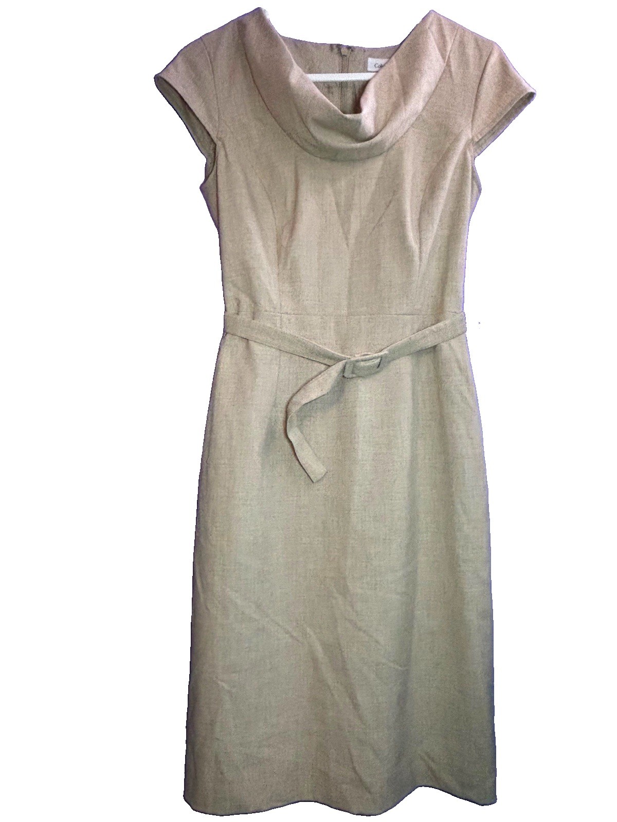 Calvin Klein Beige Cowl Neck Dress Size 00 XXS Petite