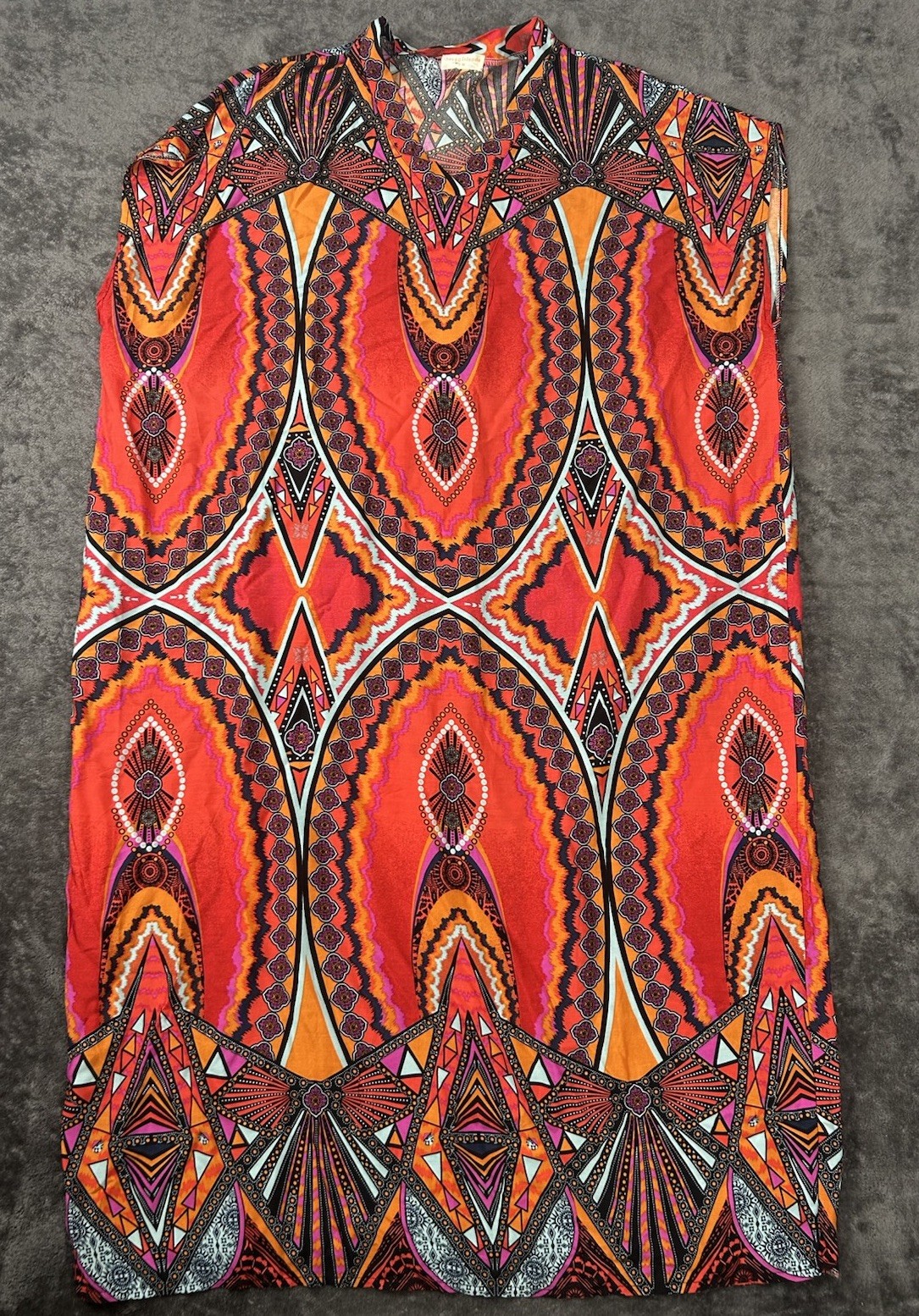 Seven Islands Maxi Length Kaftan Dress African Boho Resort Beach Wear Size S/M