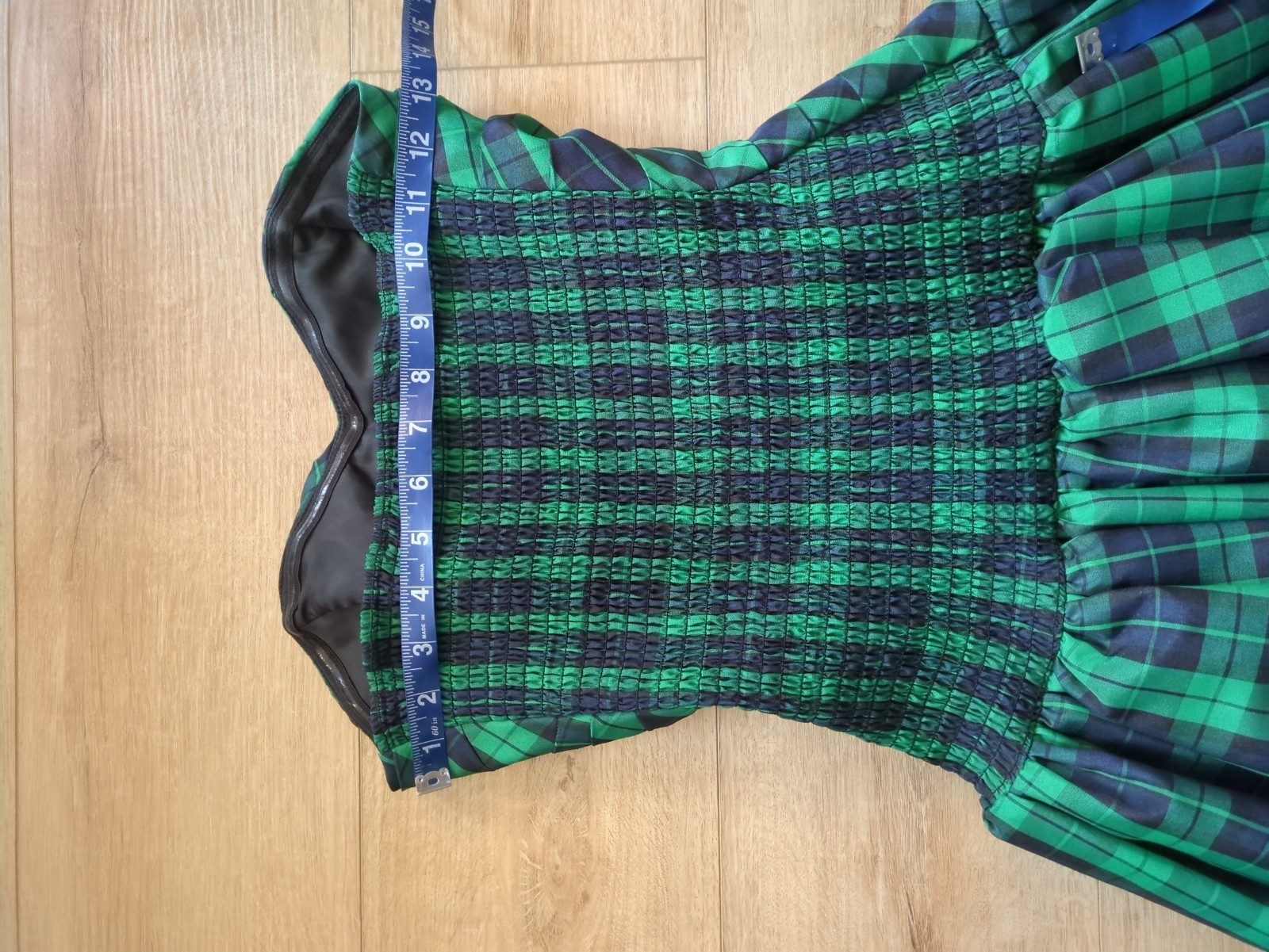 Luella Bartley Target Grn Plaid Bubble Hem Flirty Party Cocktail Dress Size 7