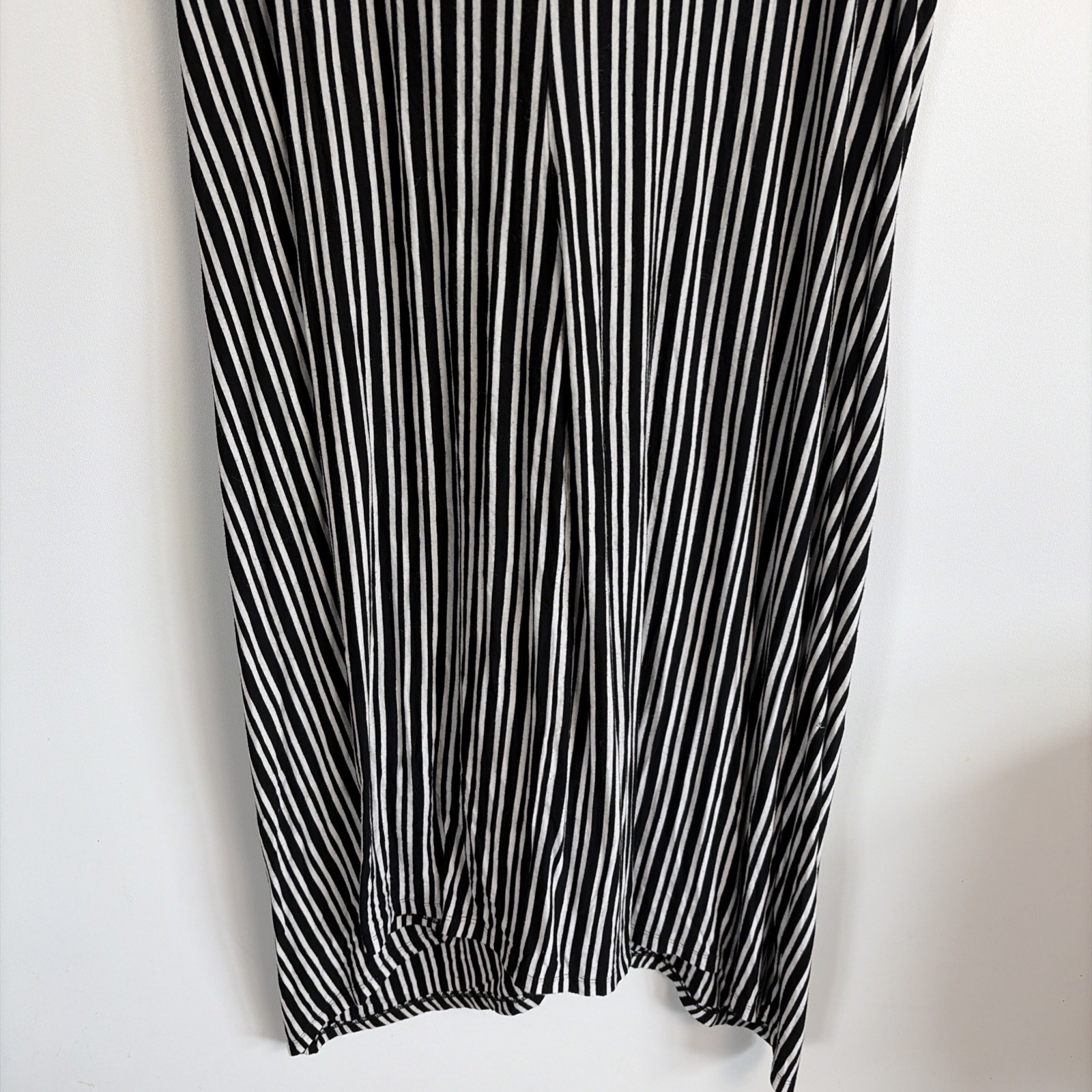 Lane Bryant Sz 26/28 Black & White Striped Stretch Tie Front Dress Classic City