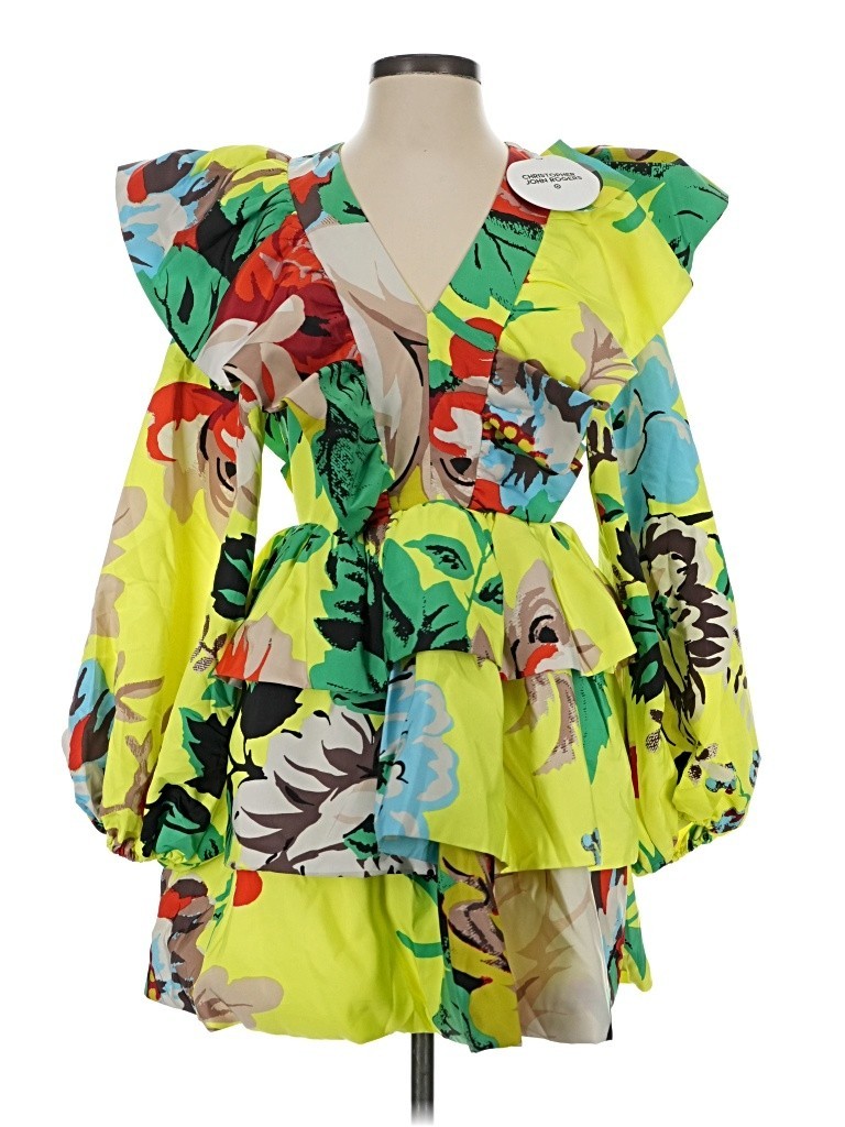 NWT Christopher John Rogers x Target Floral Ruffle Tiered Mini Dress Size 0
