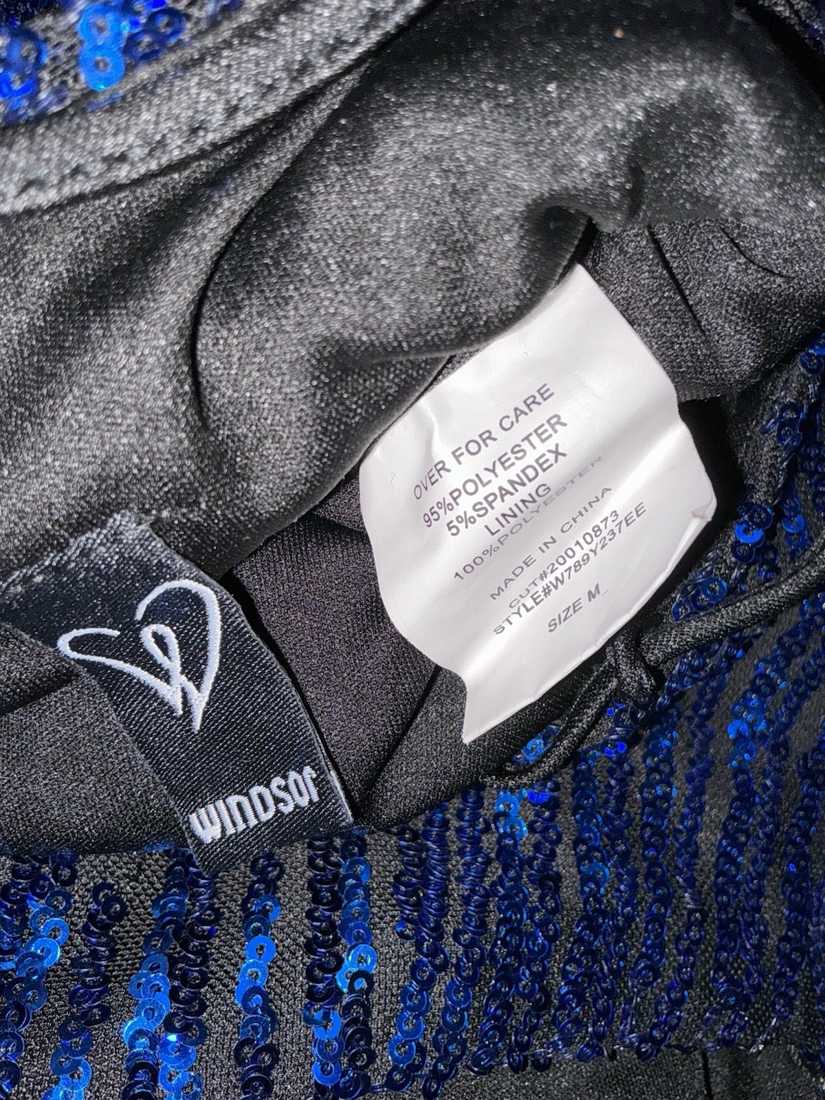 Windsor Lyanna Iridescent Blue Sequin Mermaid Formal Prom Dress