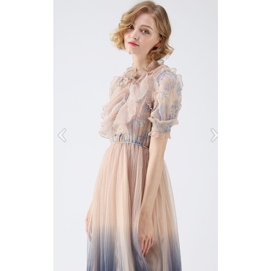 Chicwish Gradient Pleated Mesh Tulle Dress | Size S | Princesscore Fairycore