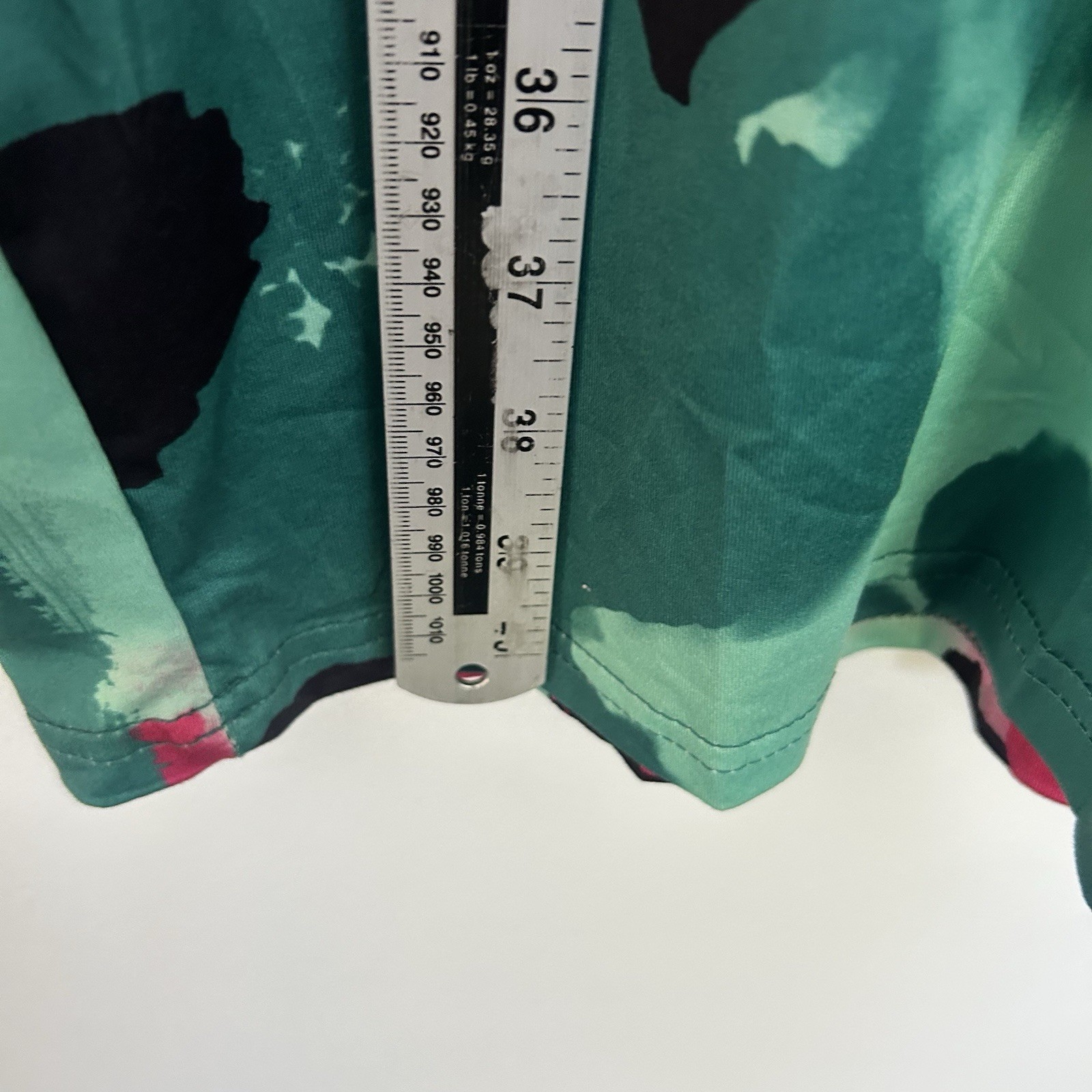 Summer Dress Womens One Size Pink Green 3/4 Sleeve Round Neck Midi Casual