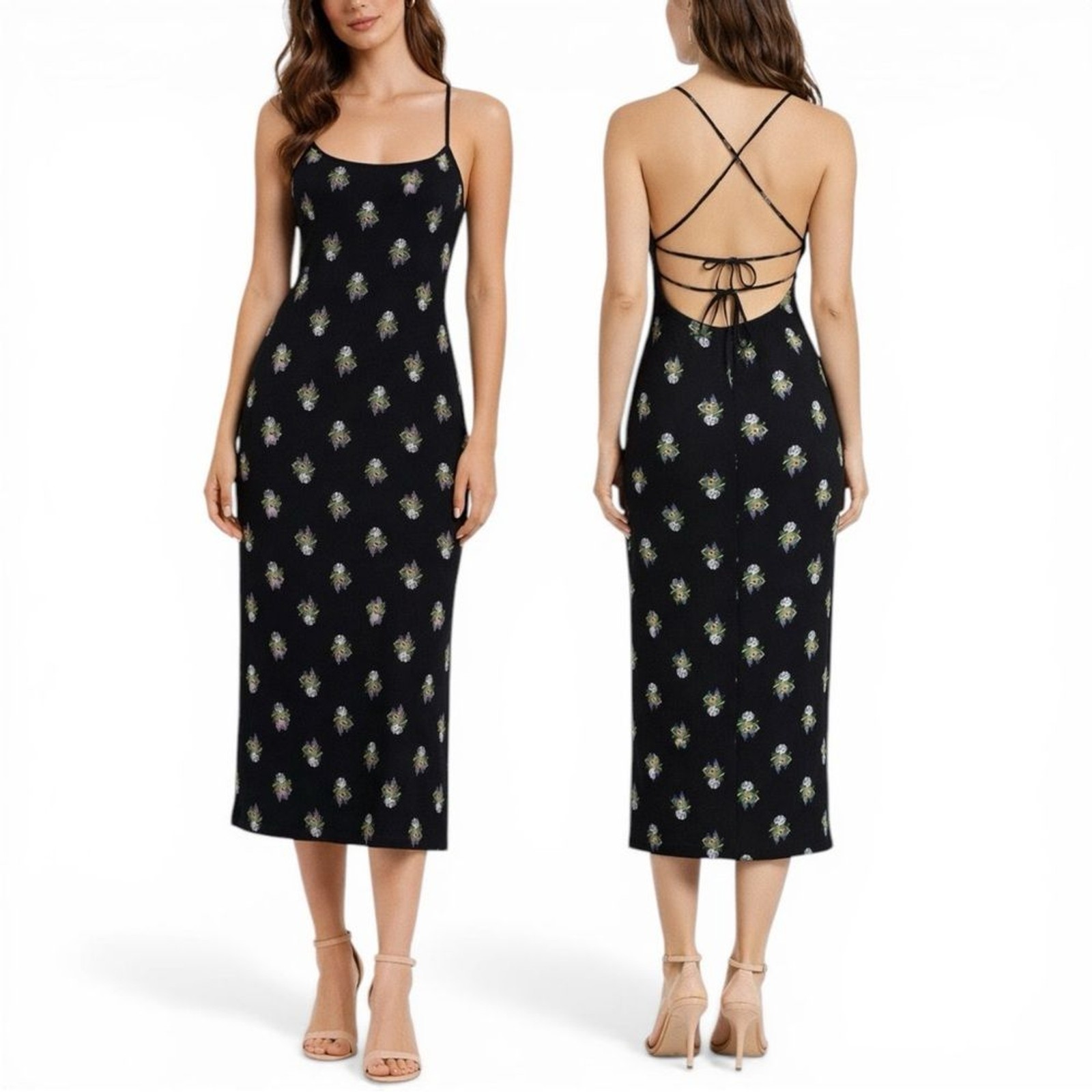 Rouje Annick Dress Women’s US 2 Bouquet Provencal Noir Floral Maxi Paris