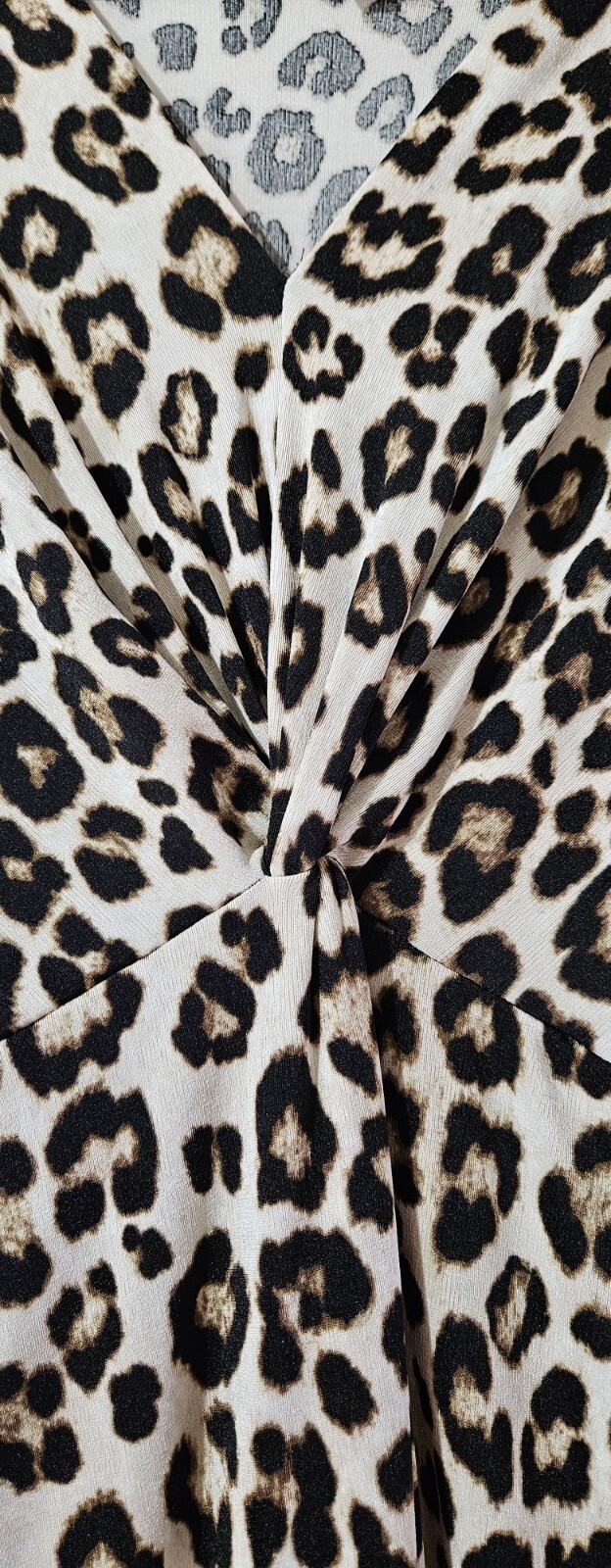 Jennifer Lopez Leopard Ruched Knotted Dress Beige Brown Black Animal Print L