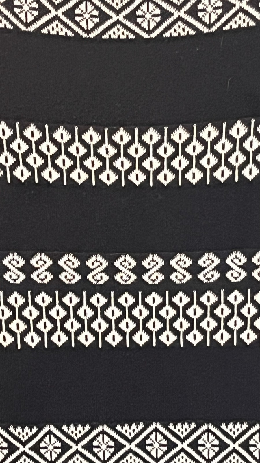 Monsoon Fair Isle 100% Cotton Knit Sweater Dress Black Ivory Long Sleeve Medium