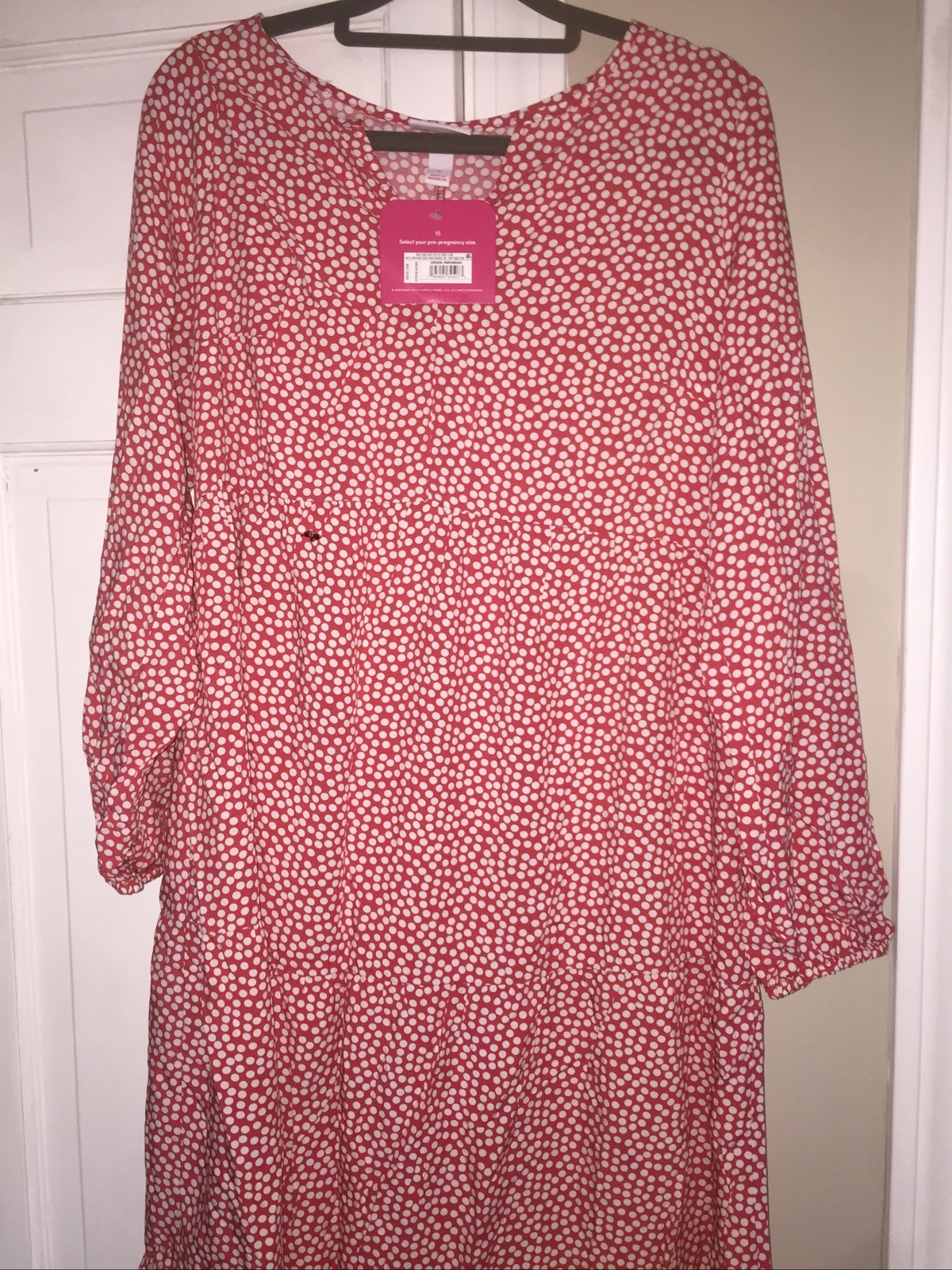 NWT Isabel Maternity By Ingrid & Isabel Women’s Red Polka Dot Maternity Dress