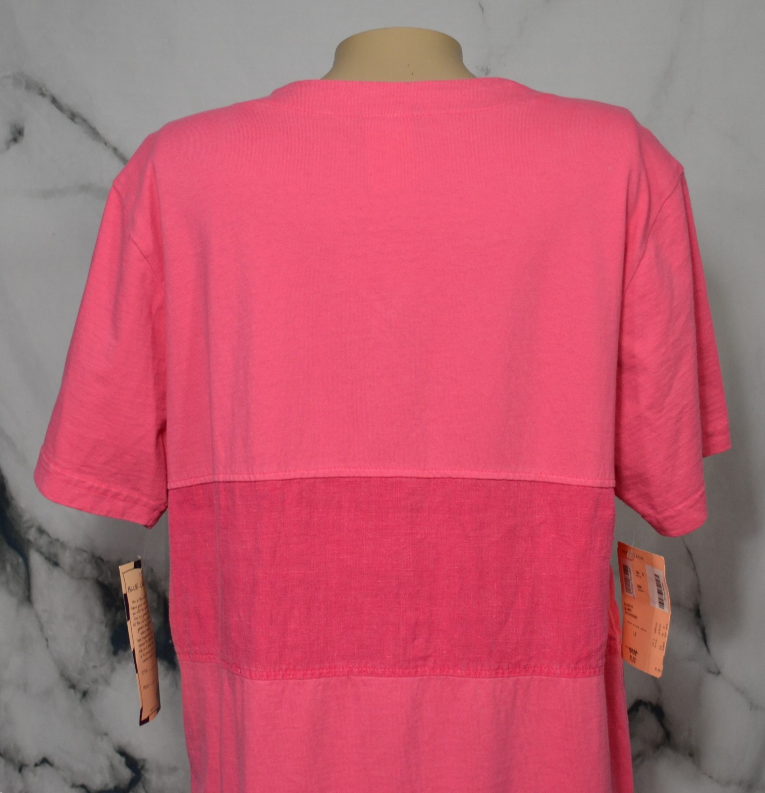 BLUE CACTUS NEW NWT Strawberry Pink Shirt Dress 1X Short Sleeve Buttonfront USA