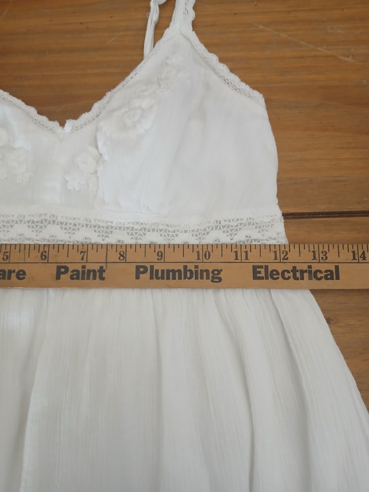 O’Neill White Cotton Sundress M Embroidered Beach Festival Cottage Fairy Party