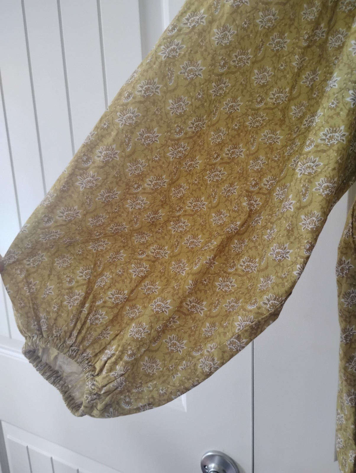 Japan womens cotton blend floral panel print dress yellow Journal Standard