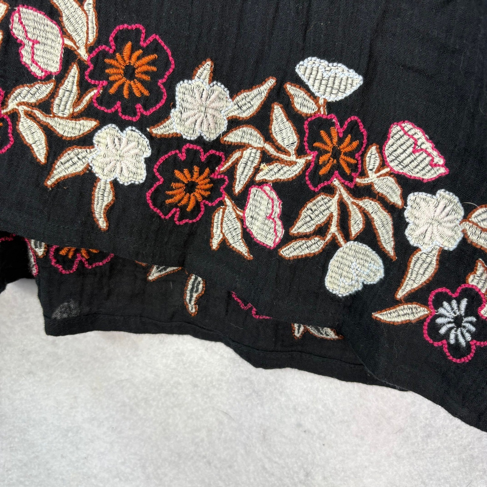 Aritzia Little Moon Black Embroidered Thalia Mini Dress Size S Boho Cottagecore