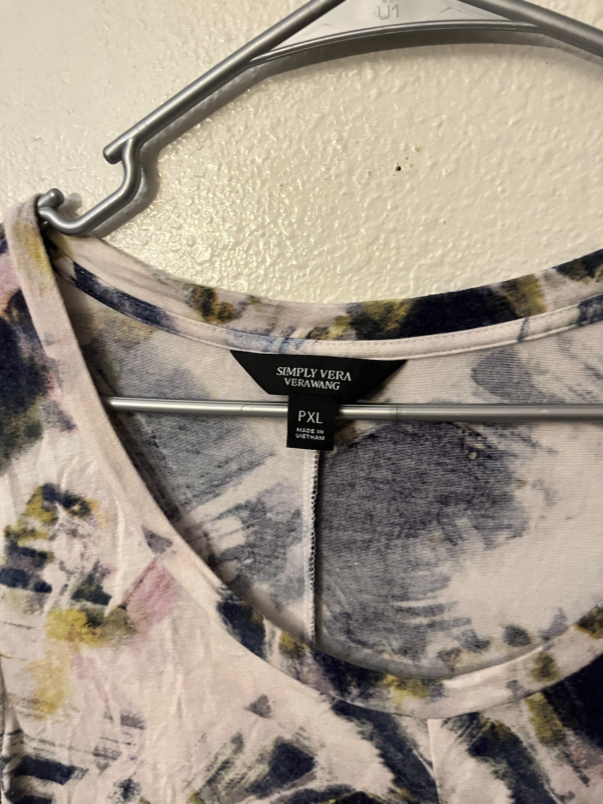 SIMPLY VERA WANG white tie dye maxi dress with orange blue yellow PXL