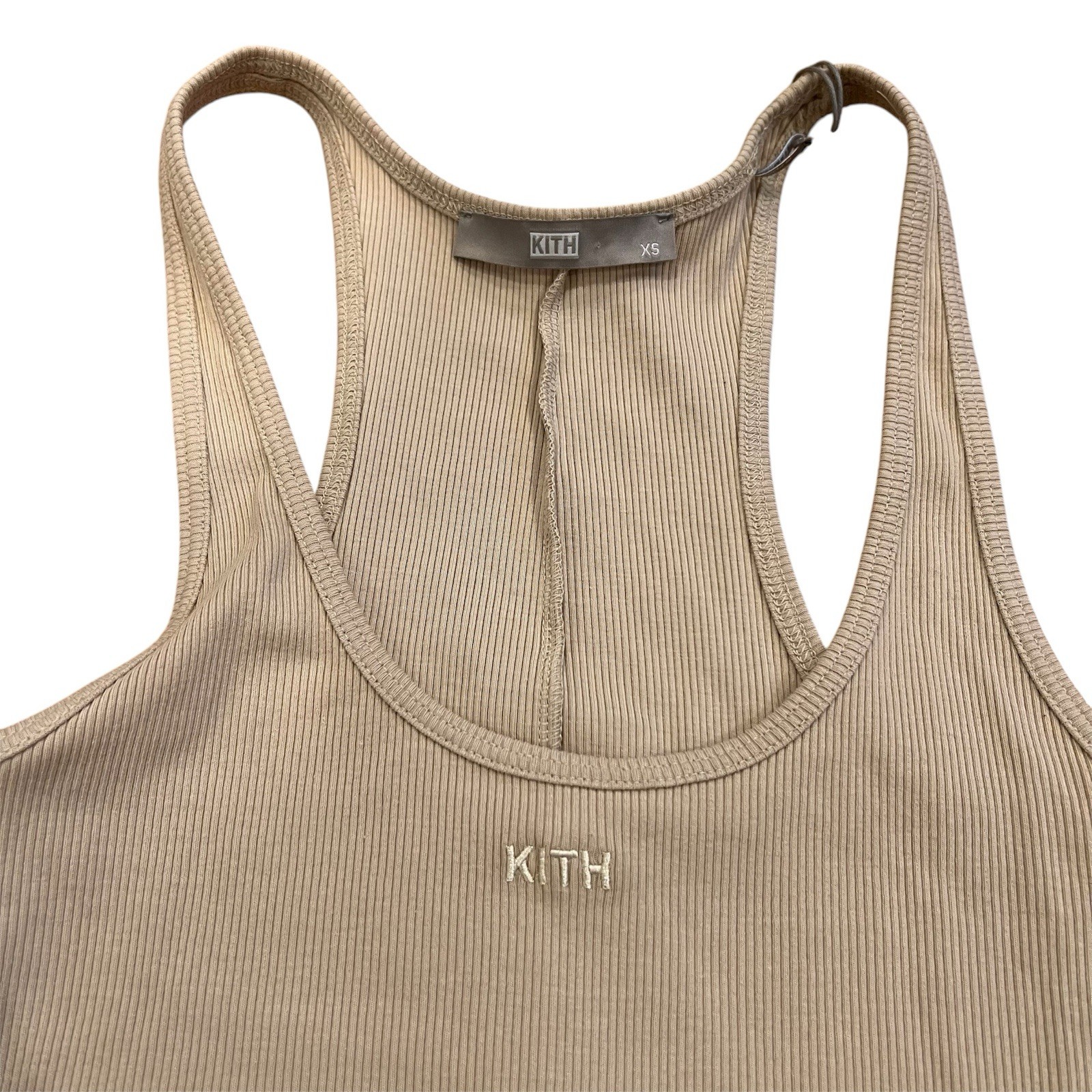 Kith Ribbed Midi Dress Canvas XS NWT Neutral Tank Bodycon Minimal