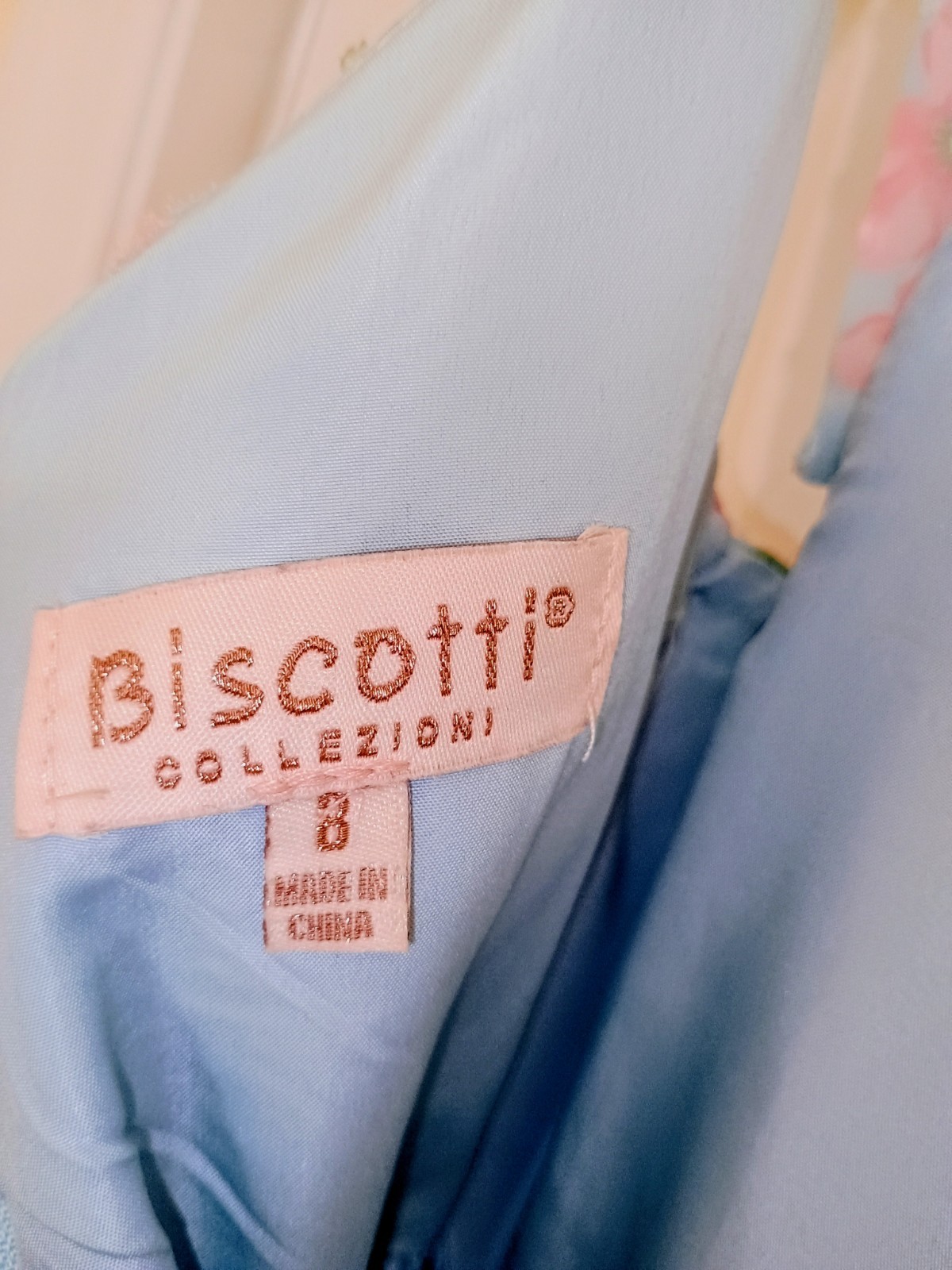 Biscotti Collezioni Size 8 Blue Pink Green Floral Fit & Flare Midi Lined