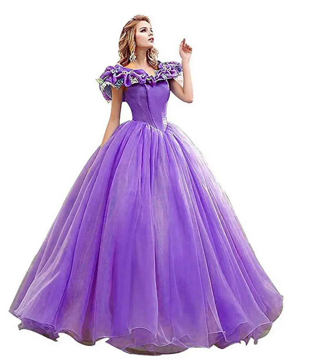 Ball Gown Princess Cinderella Butterfly Off the Shoulder Ball Gown Prom Dresses