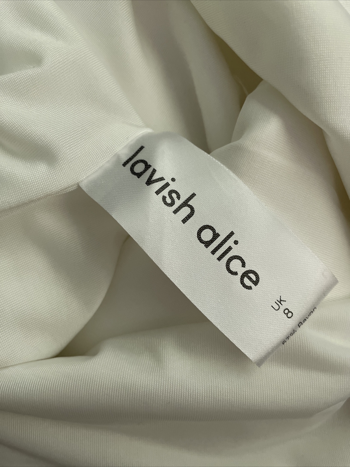 Lavish Alice Keyhole Ponte Halter Dress Women’s Size 4 Off White $170 Old Money