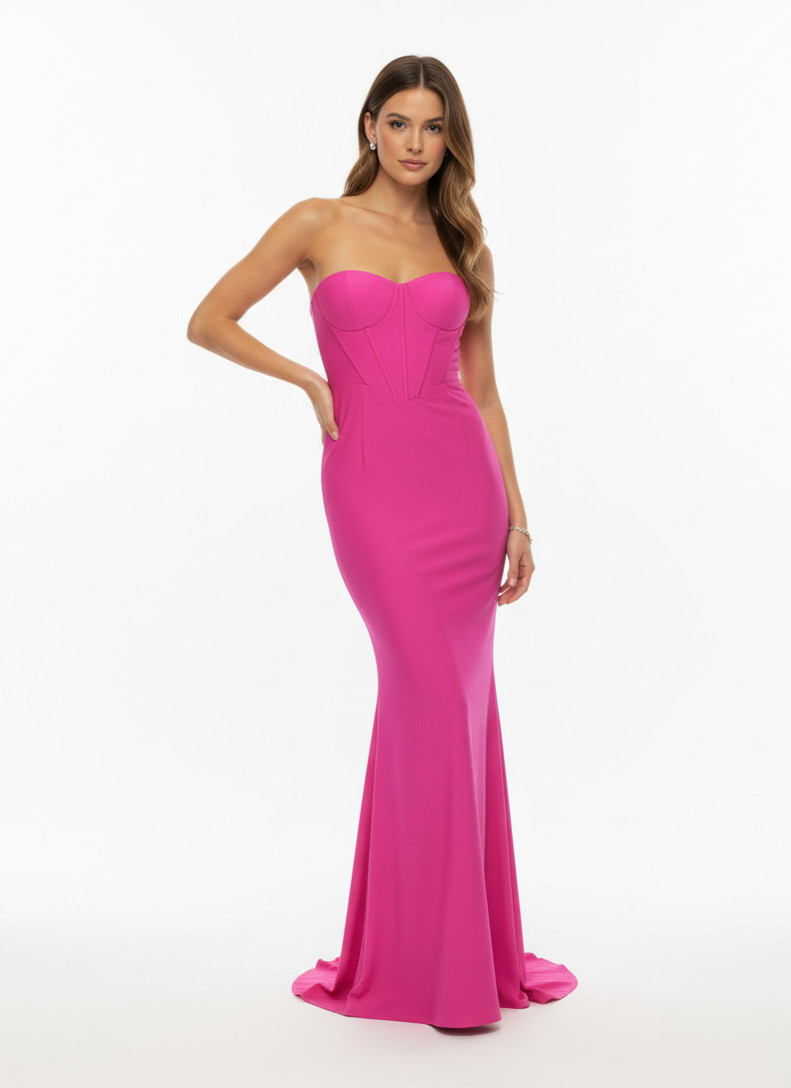 Faeriesty Magenta Pink Corset Mermaid Gown Dress Medium M Formal Prom Wedding