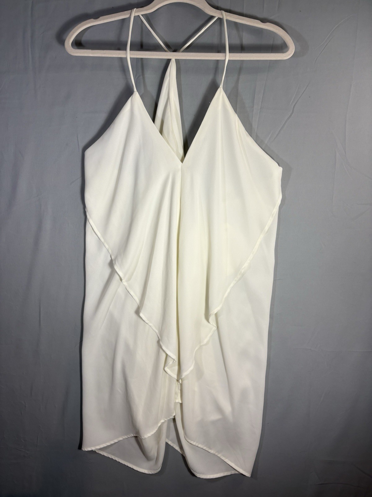 Vici Cy USA NWT Sheer Cream Tunic Length szM Made in USA Layered Boho Flowy
