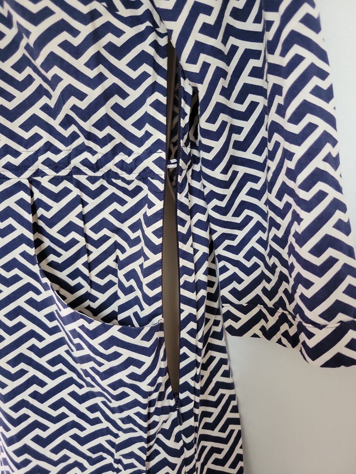 Peter Millar Womens Navy Blue White Chevron Drawstring Waist Dress Cover Up XS
