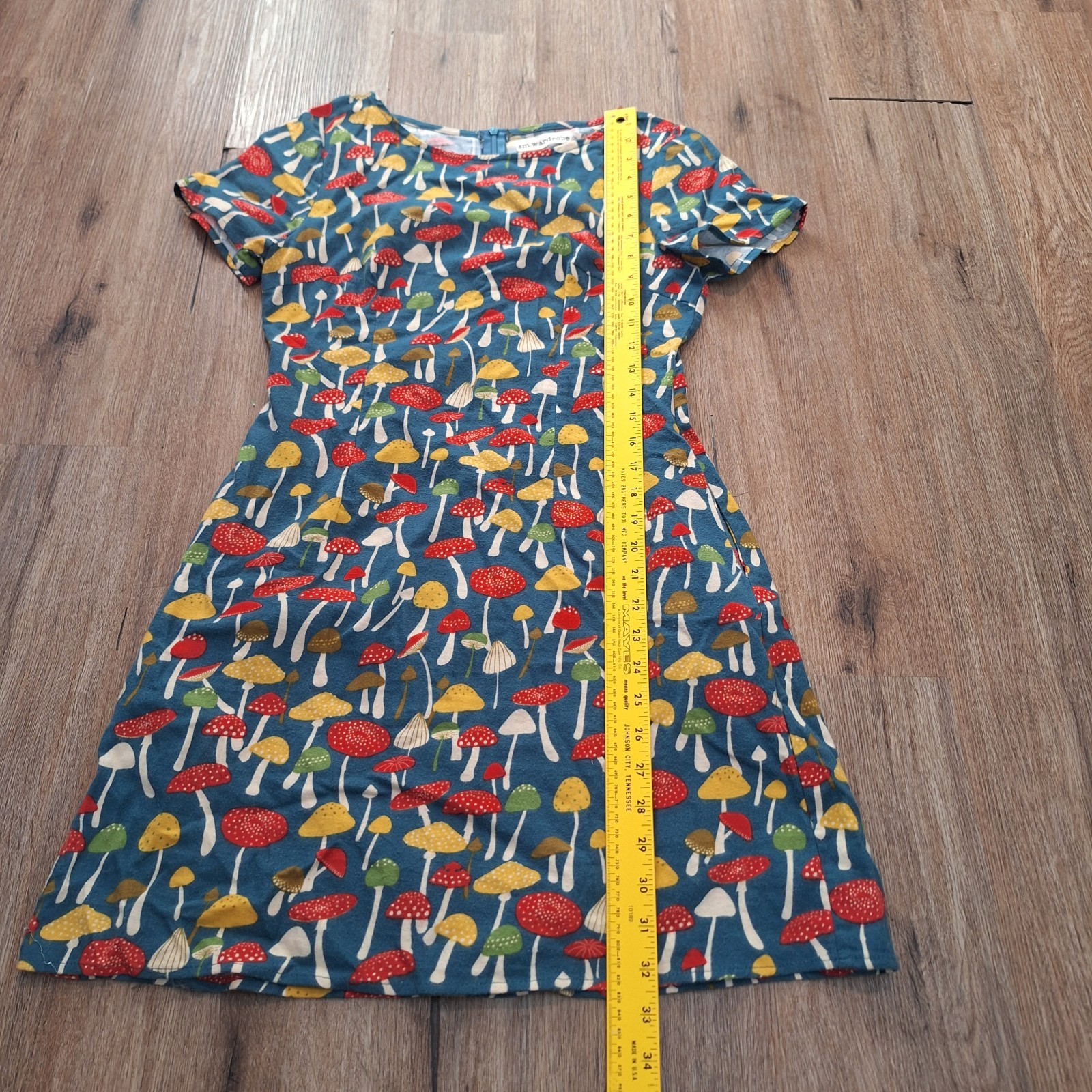 Cottagecore Mini Dress in Magical Mushroom Print S Forest Festival Hippie Fairy