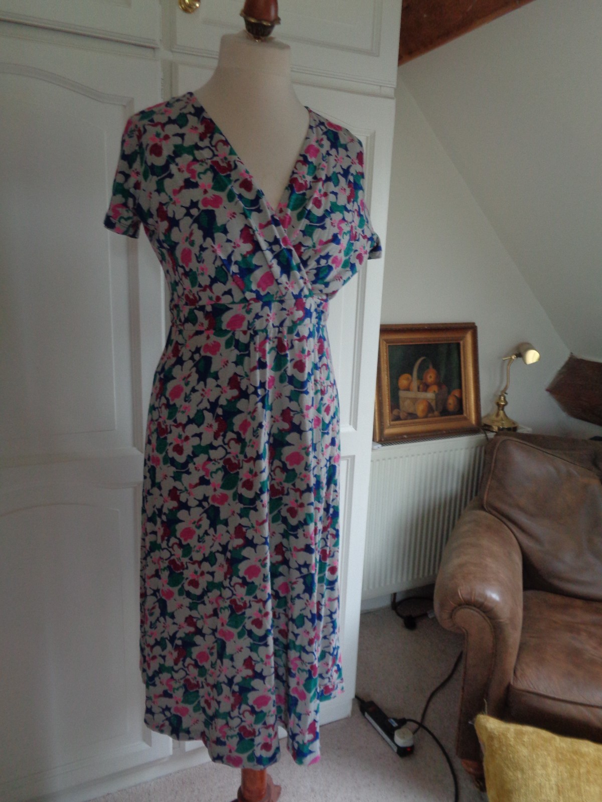 SEASALT ORGANIC COTTON DRESS UK 16 NO ZIP OR BUTTONS JUST PULL ON