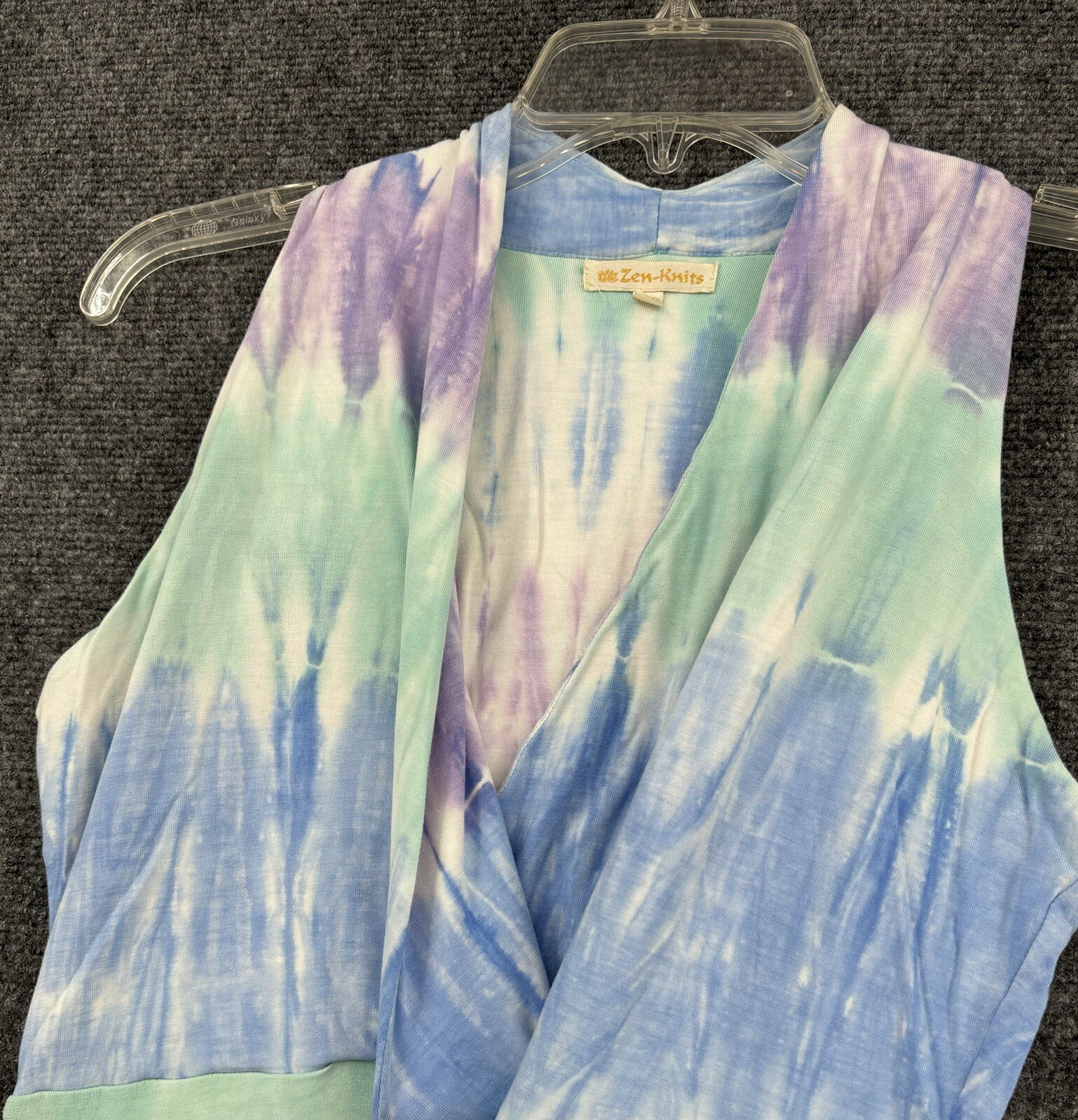 Zen Knits Tie Dye Dress Medium Boho Purple Green Blue Fairy Hippie Beachy
