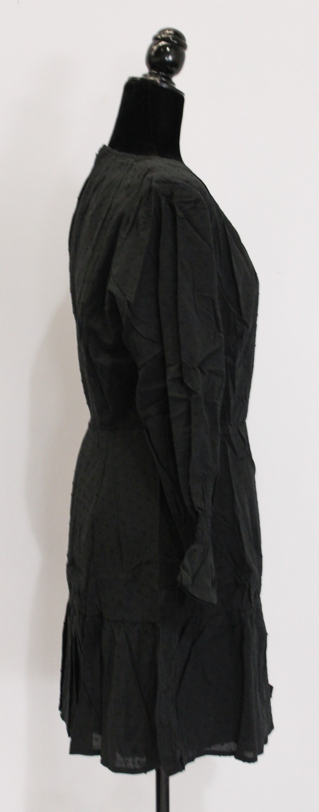 JUSTFAB Women’s Lined Romantic 3/4 Sleeve Mini Dress ZG3 Caviar Large NWT