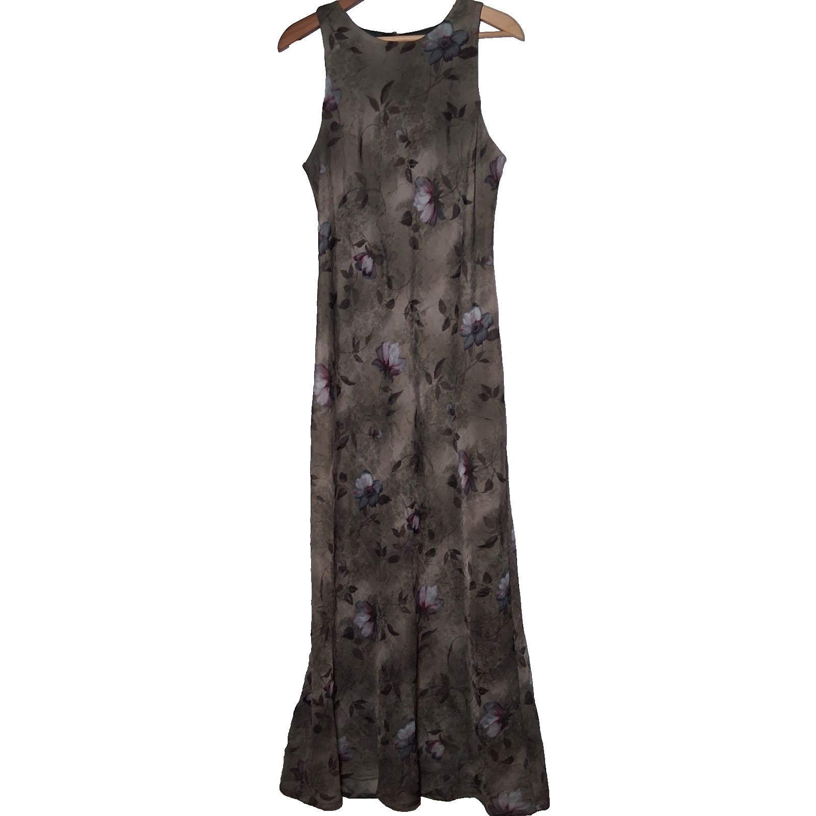 Vintage 1990s All That Jazz Slip Dress 13/14 Long Semi Sheer Sleeveless Floral