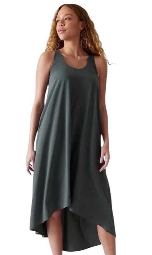 Athleta Presidio Shift Dress 2X Gray Sleeveless Racerback Pockets