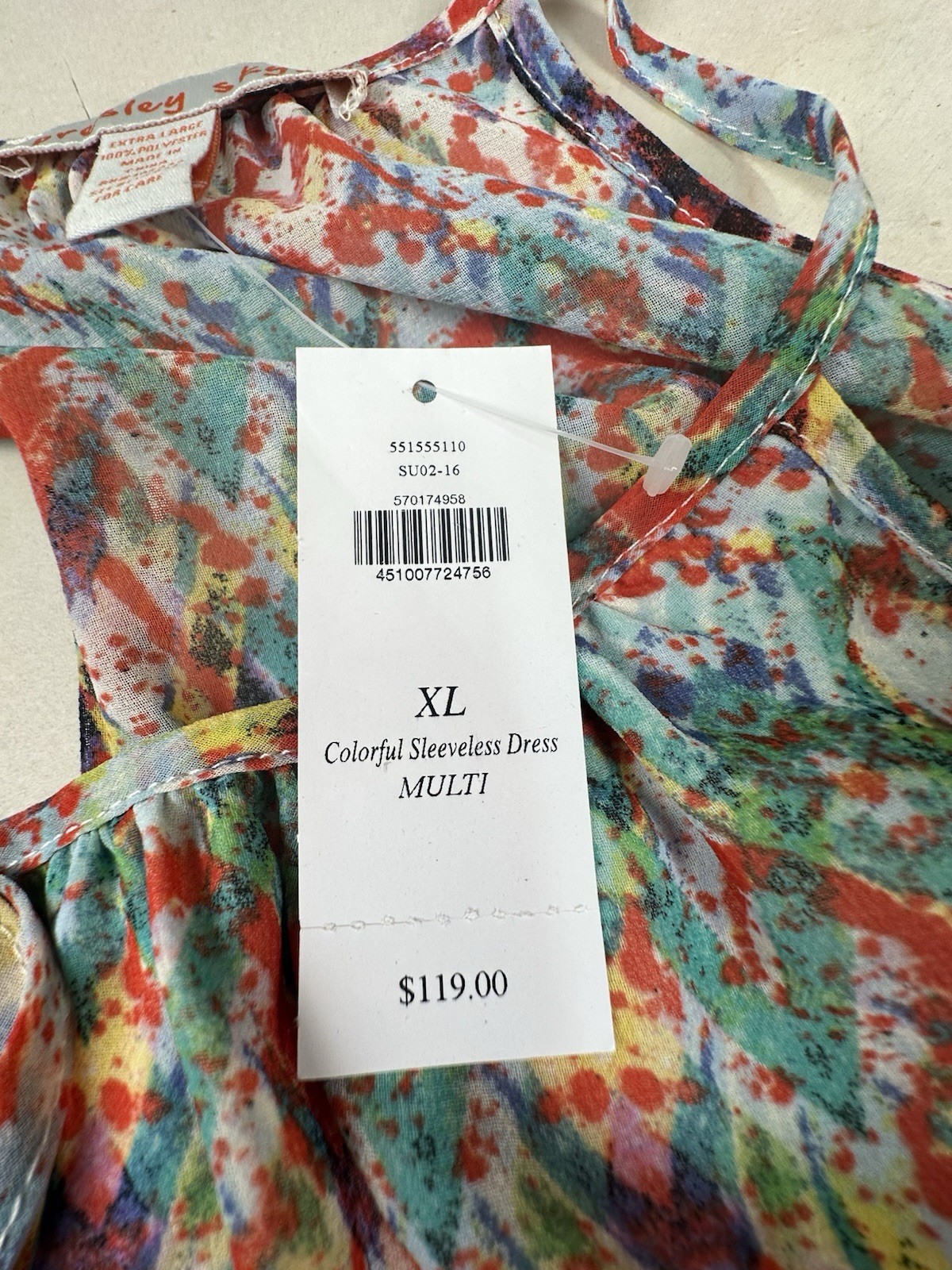Presley Skye Multicolor Silk Sleeveless Blouson Dress Boho Resort Party Sz XL