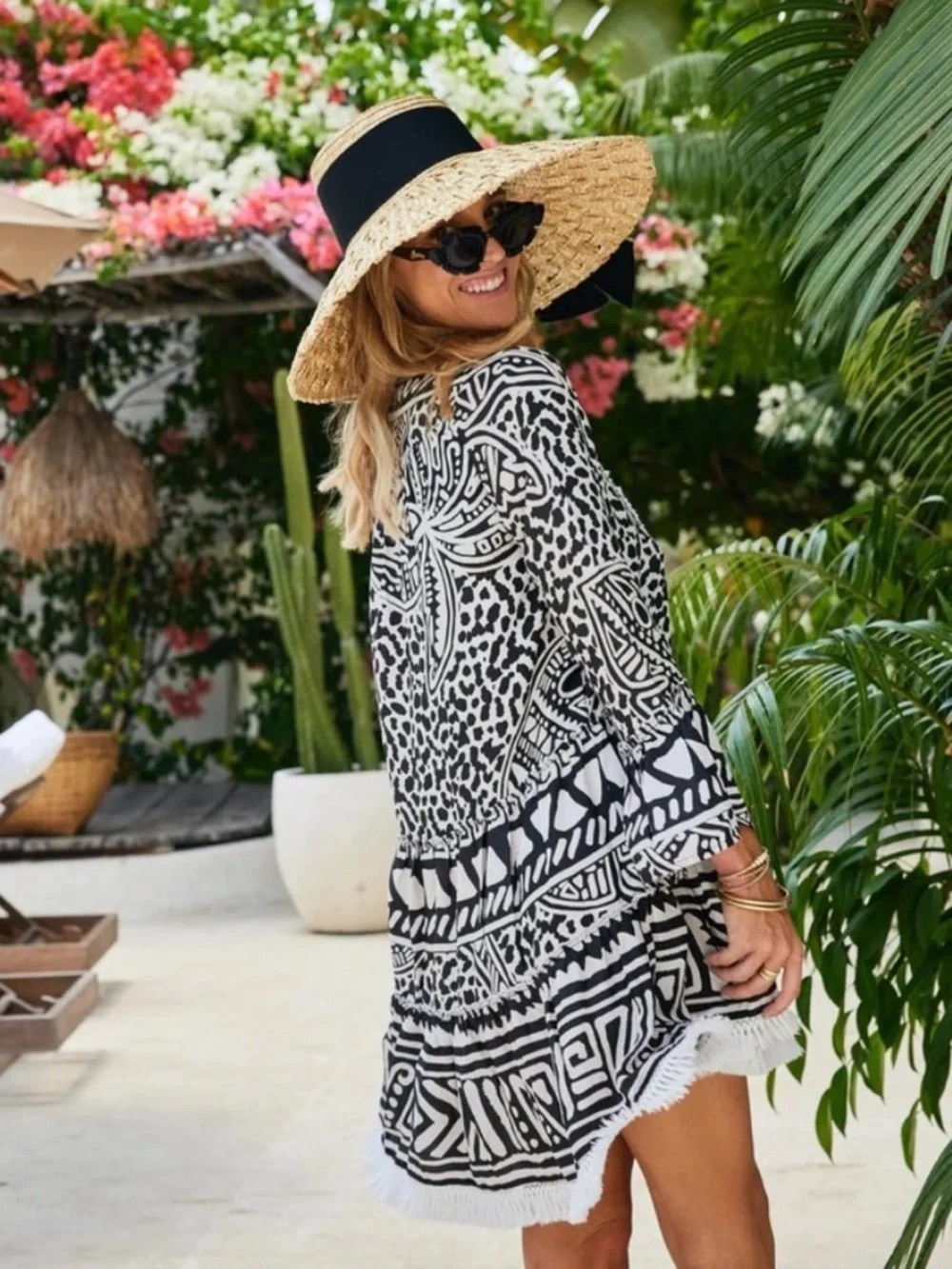 NWT Kenny Flowers The Polynesia Tunic Dress Size M