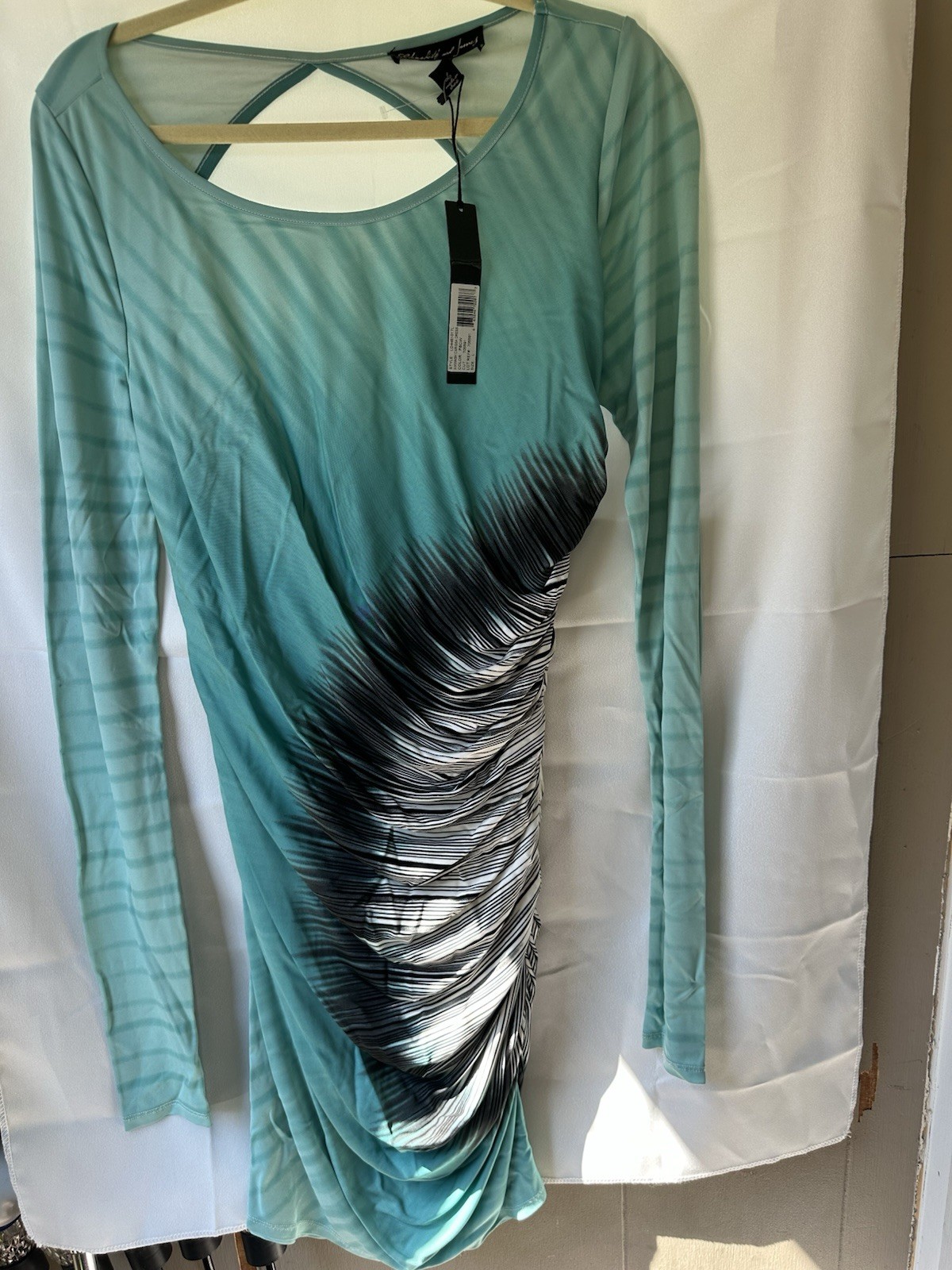 New Elizabeth and James Carissa Dress Long sleeves Ruched Side Size Large