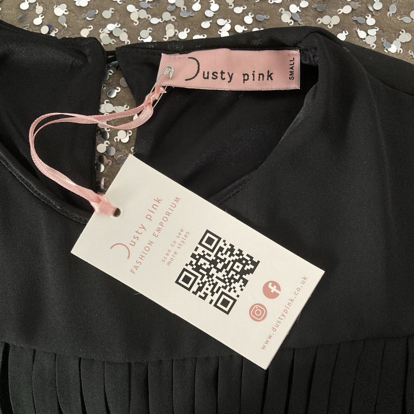 Black Chiffon Round Neck Sleeveless Button Fastening Pleated Swing Mini Dress 8
