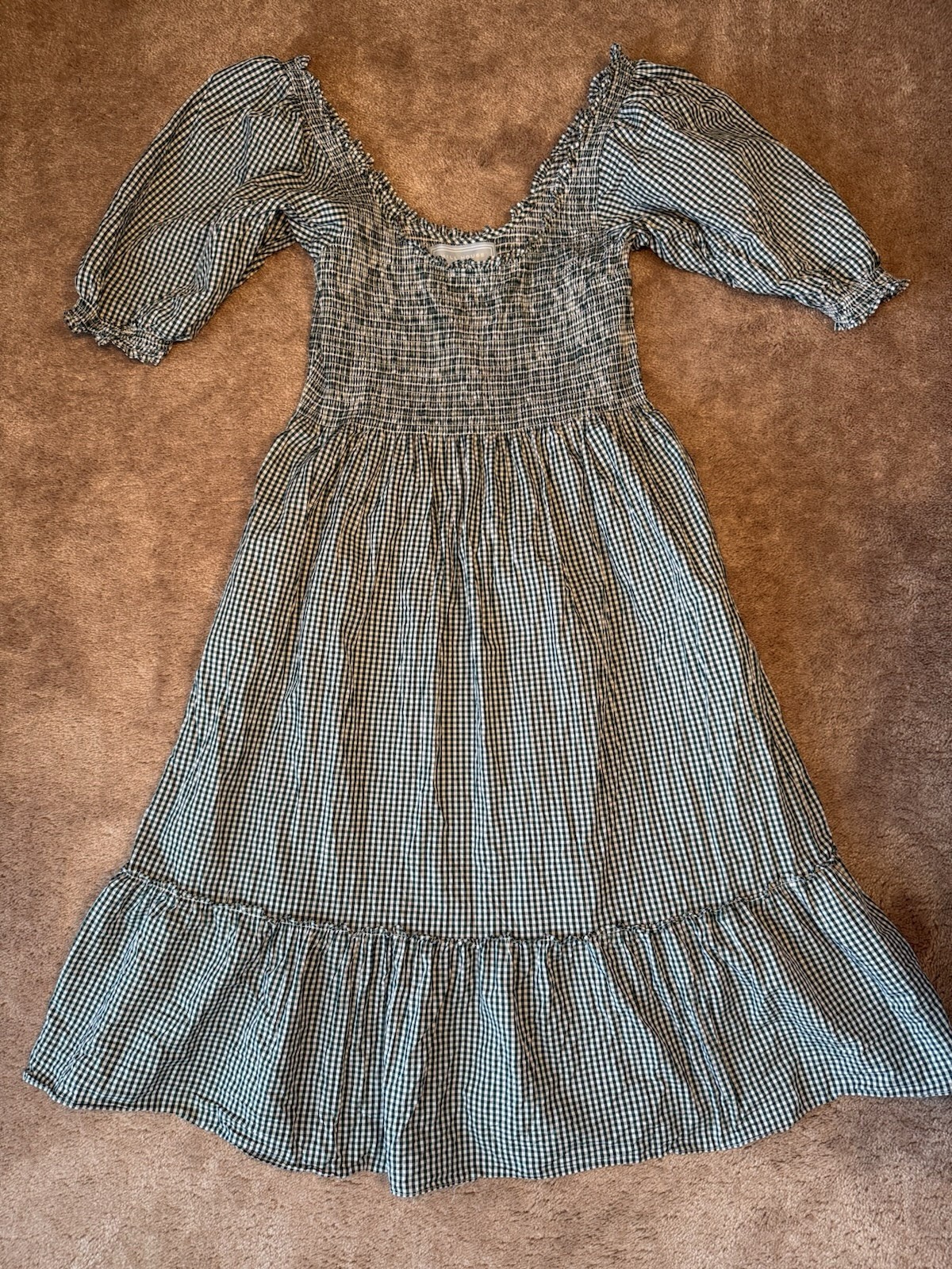 Hill House Women’s The Nap Dress Green Gingham Size XL