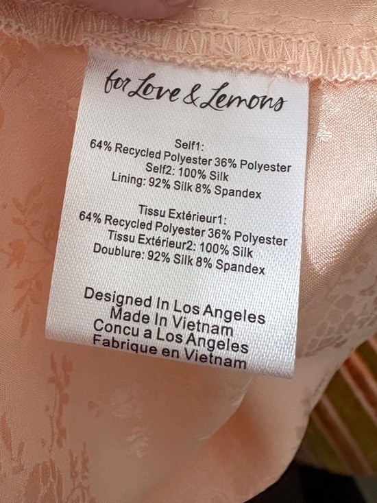 $589 NWT For Love And Lemons “Karissa” Maxi Gown in Peach Sz 2