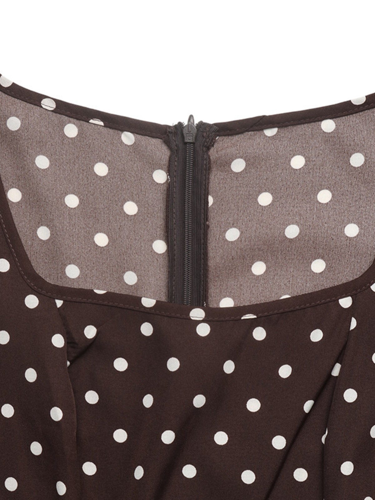 Women’s Polka Dot Square Neck Long Sleeve Maxi Dress