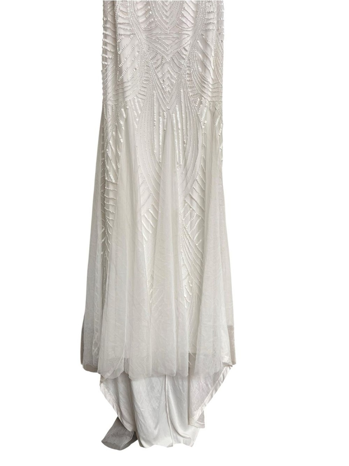 New Lulus Luxe Bridal Radiant Presence White Sequin Backless Maxi Wedding Dress