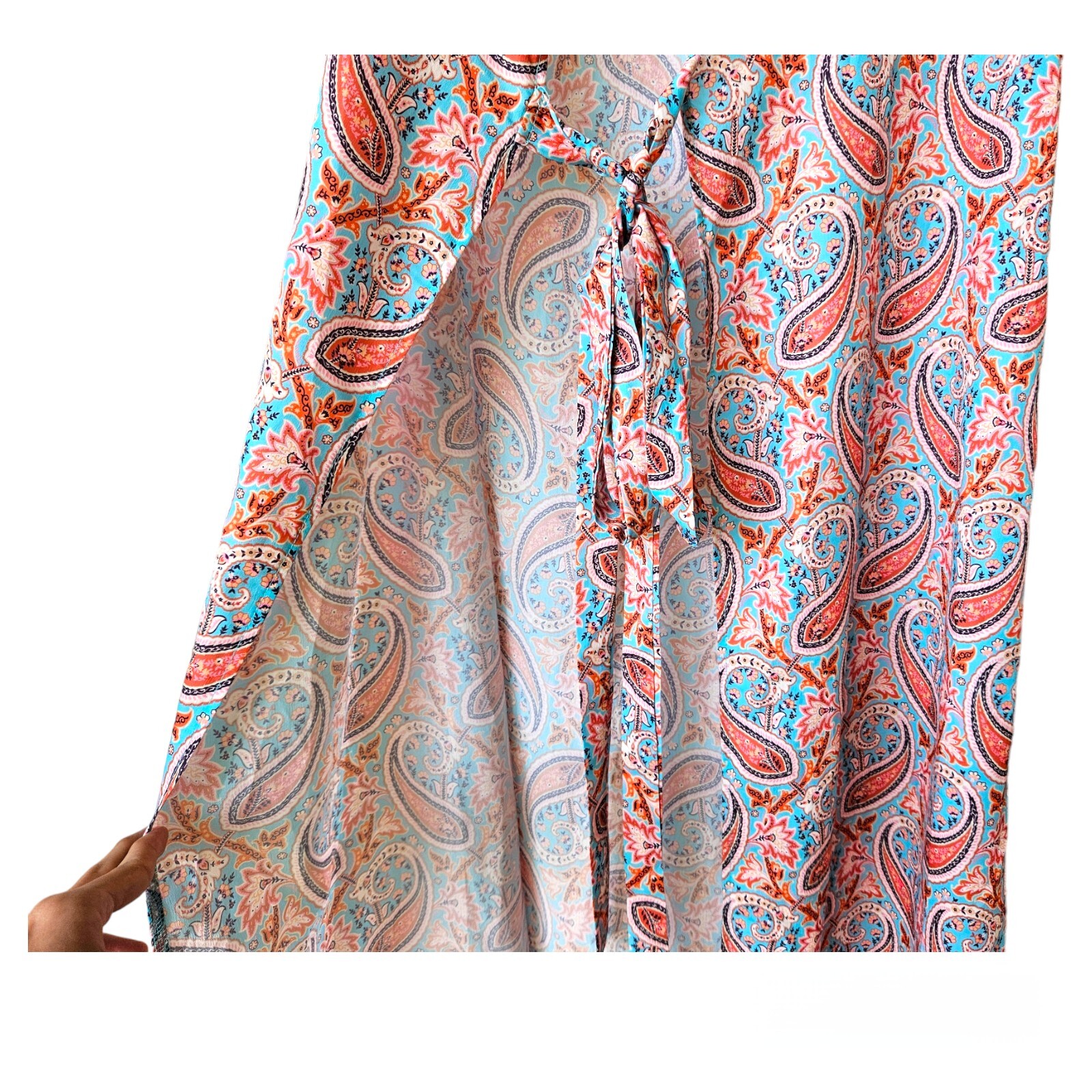 Casual Short Sleeve Printed Wrap Dress Midi Dress Size Medium
