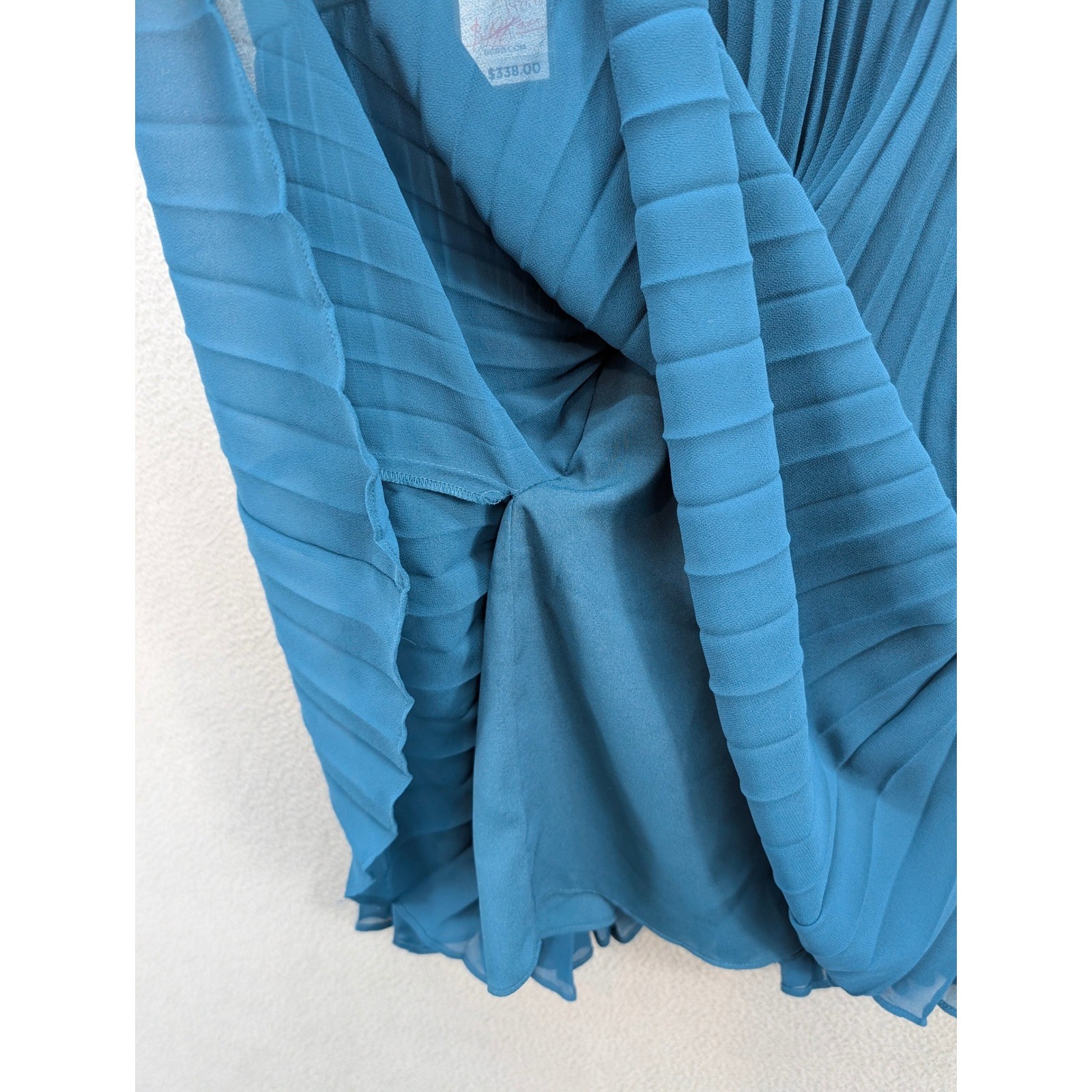 BCBGMAXAZRIA Tenzin Lace Pleated Cocktail Mini Dress Dark Teal Size 2 Party NWT