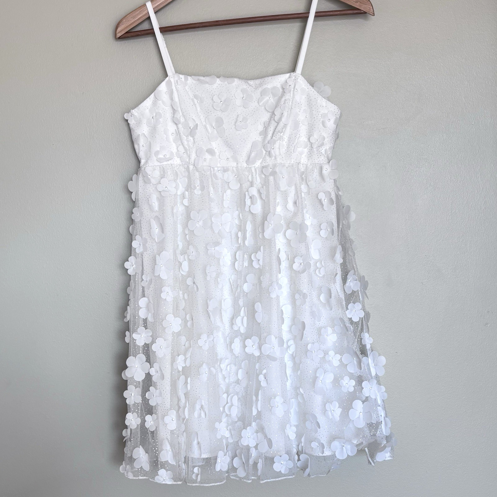 Allison + Kelly Floral White Mini Dress Size XS- Small New Party Graduation *K40