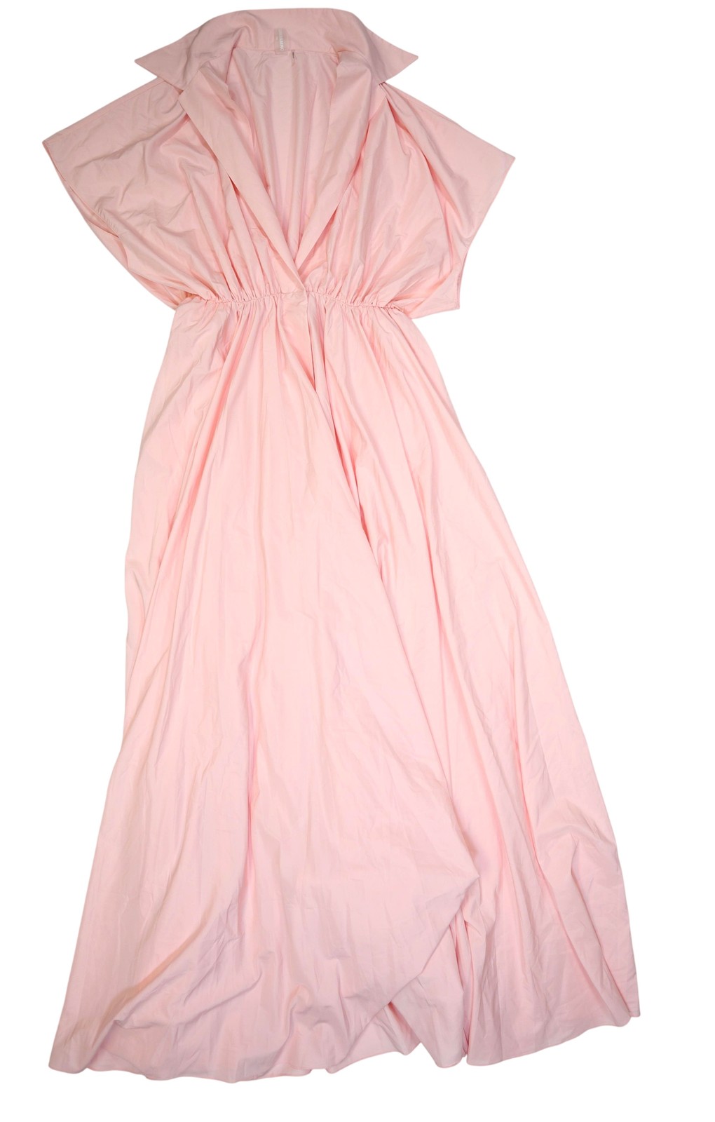 Norma Kamali Dress Womens M Pink Sleeveless Collared Maxi Shirt Flared Gown